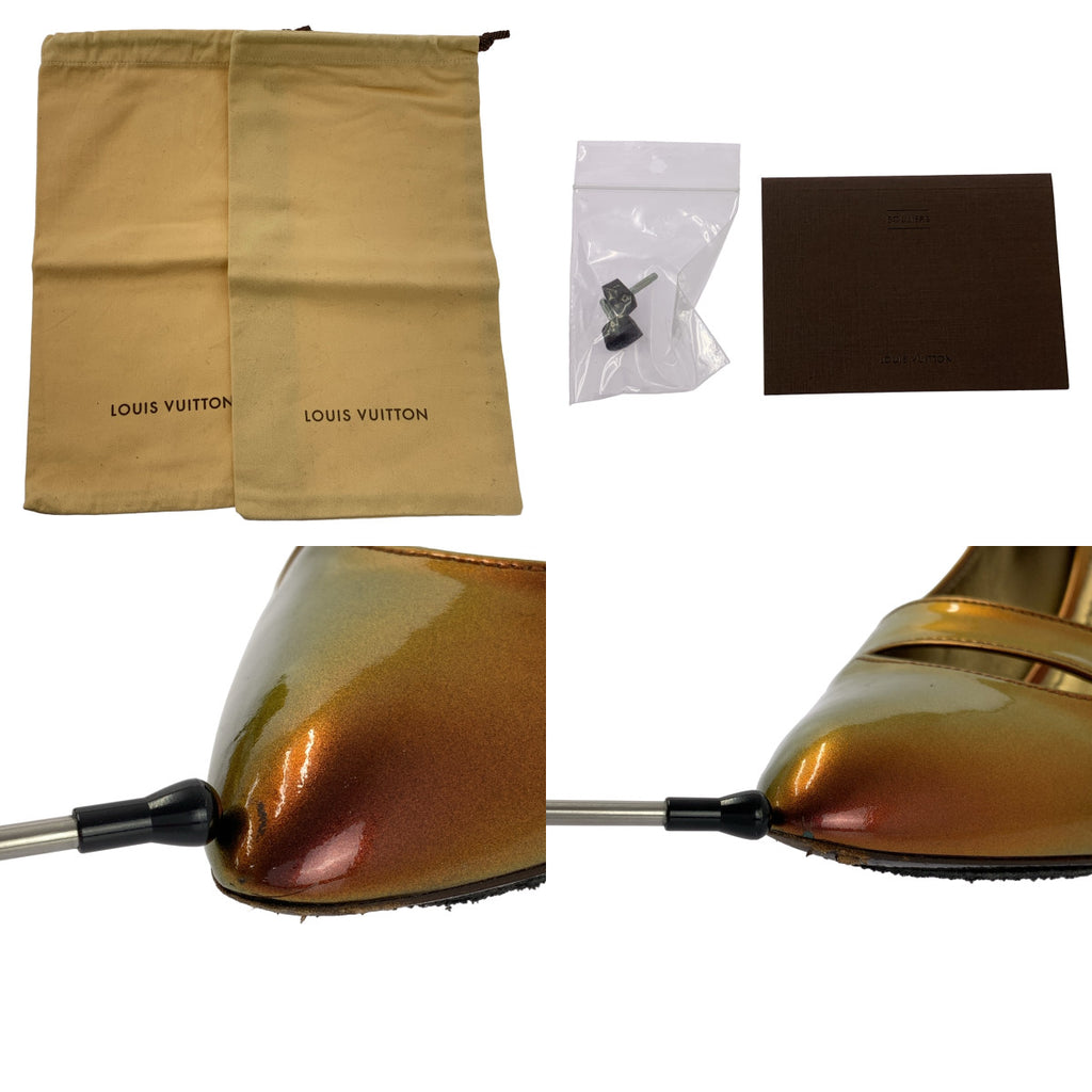 Louis Vuitton / 루이비통 | 에나멜 가죽 로고 플레이트 힐 펌프스 | 37 | 여성