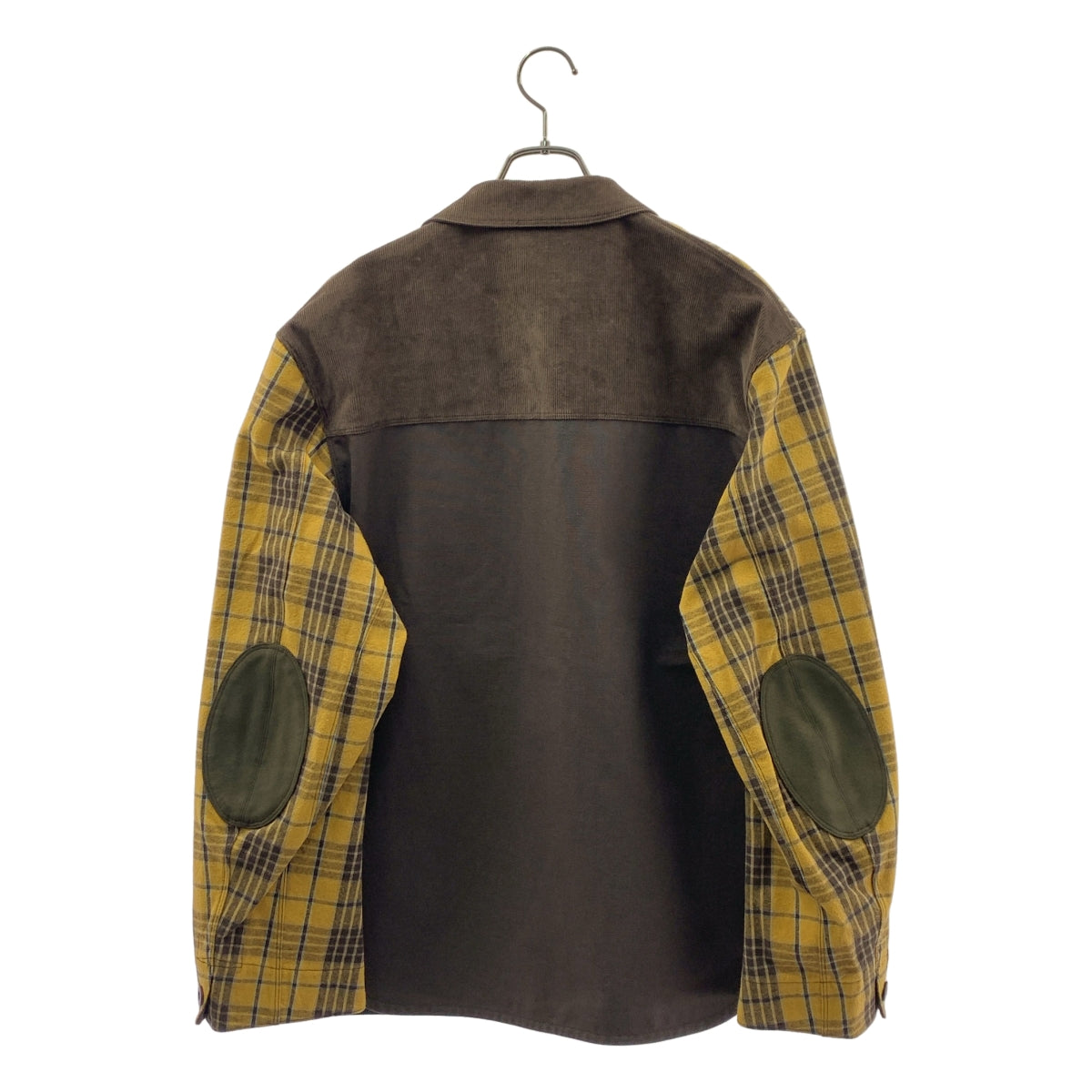 JUNYA WATANABE MAN / 준야와타나베만 | 2024AW | 코튼 체크 엘보 패치 셔츠 재킷 | M | 남성