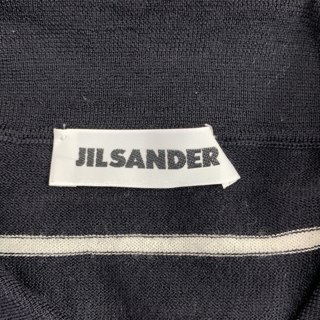 JIL SANDER / ジルサンダー | ウール ボーダー ポロ ニット | 38 | レディース