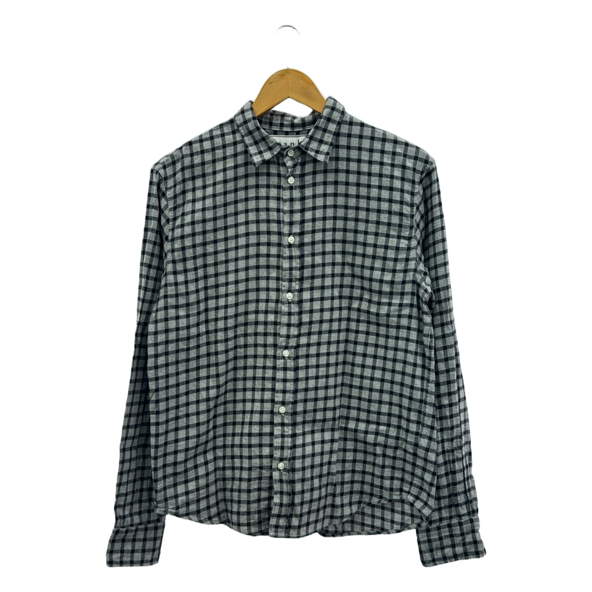 Frank &amp; Eileen / 프랭크 앤 아이린 | PAUL FLANNNEL 격자 체크 플란넬 코튼 셔츠 | XS | 그레이 / 블랙 | 남성