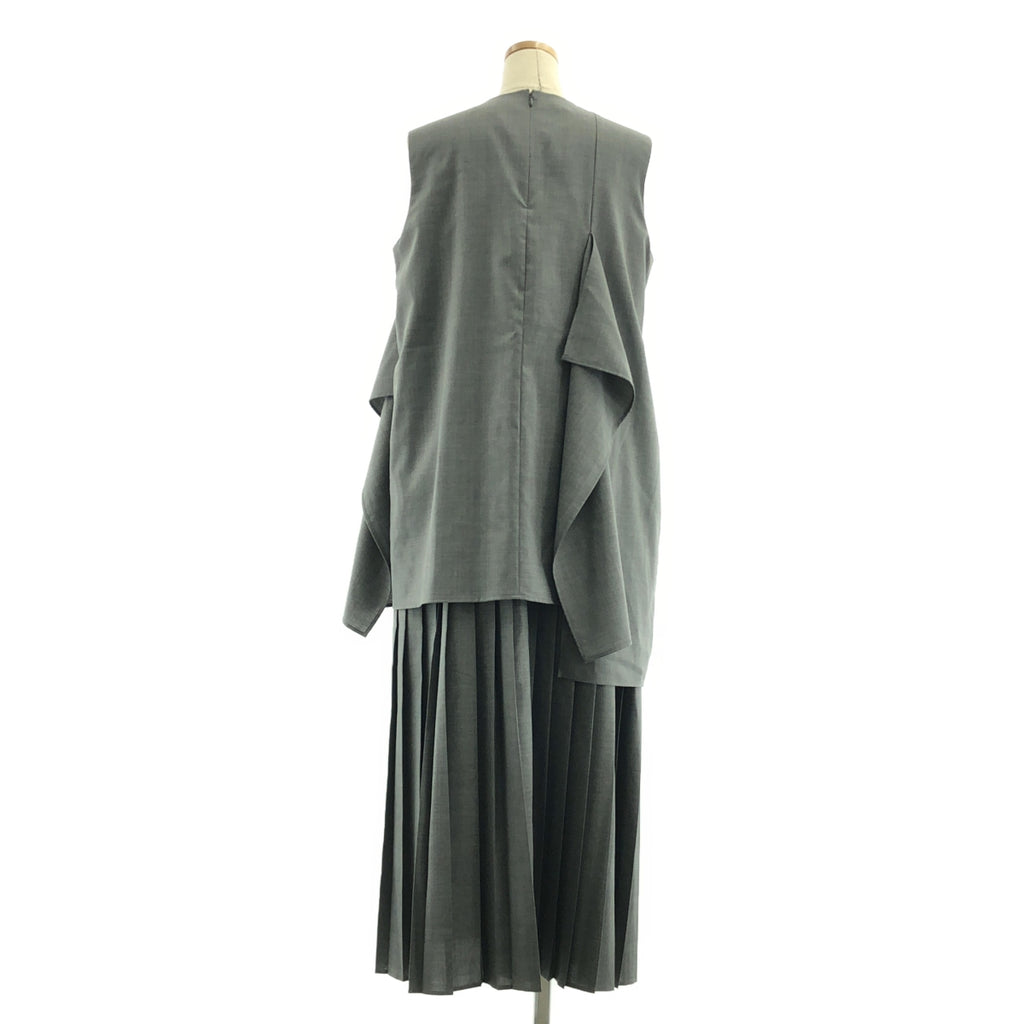 ENFOLD / 엠 폴드 | 2024AW | SQUARE DRAPE DRESS 스퀘어 드레이프 드레스 원피스 | 38 |