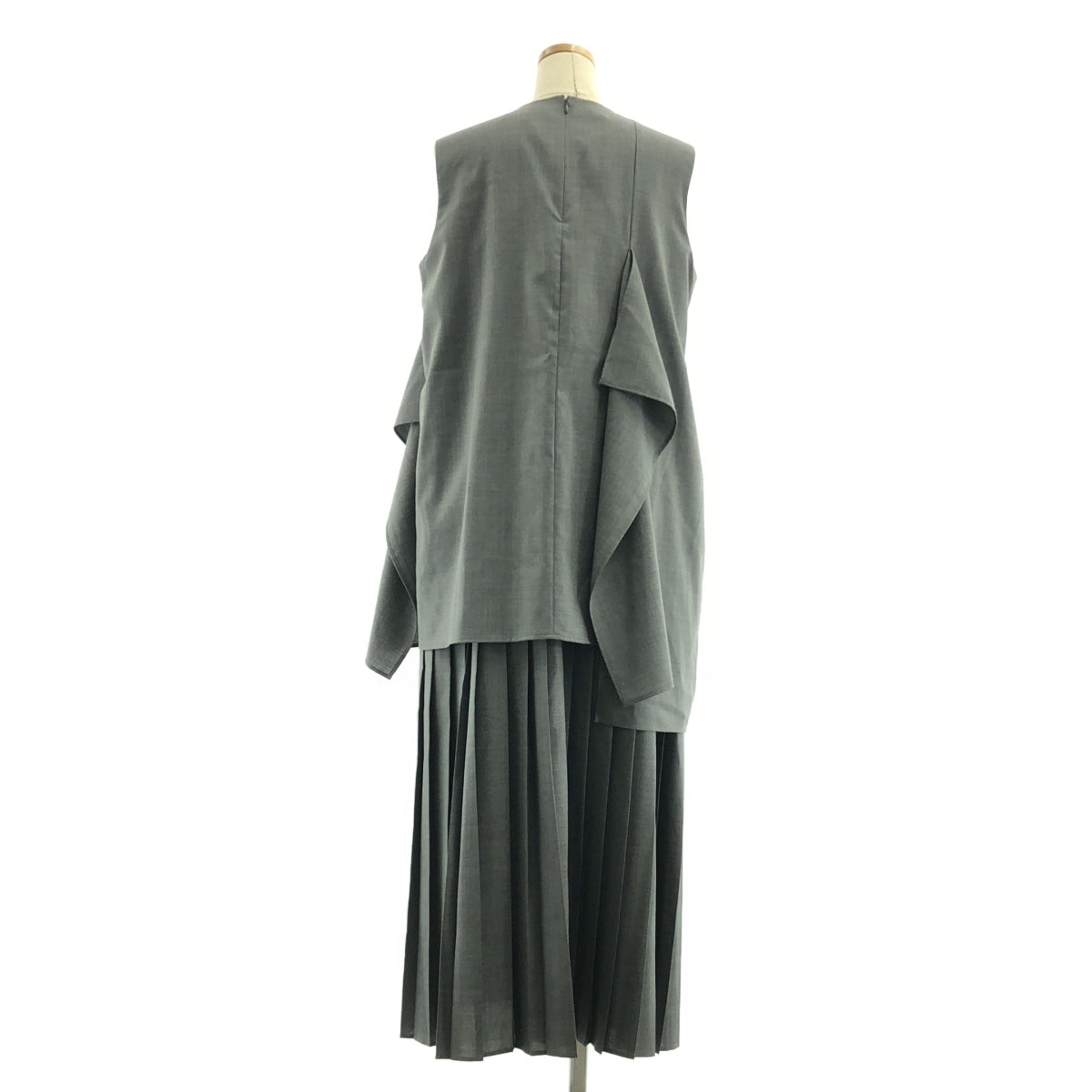 ENFOLD / 엠 폴드 | 2024AW | SQUARE DRAPE DRESS 스퀘어 드레이프 드레스 원피스 | 38 |