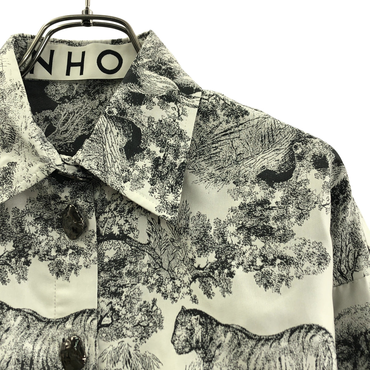 JOHN / ジョン | ポリエステル 総柄  シャツ | S | レディース
