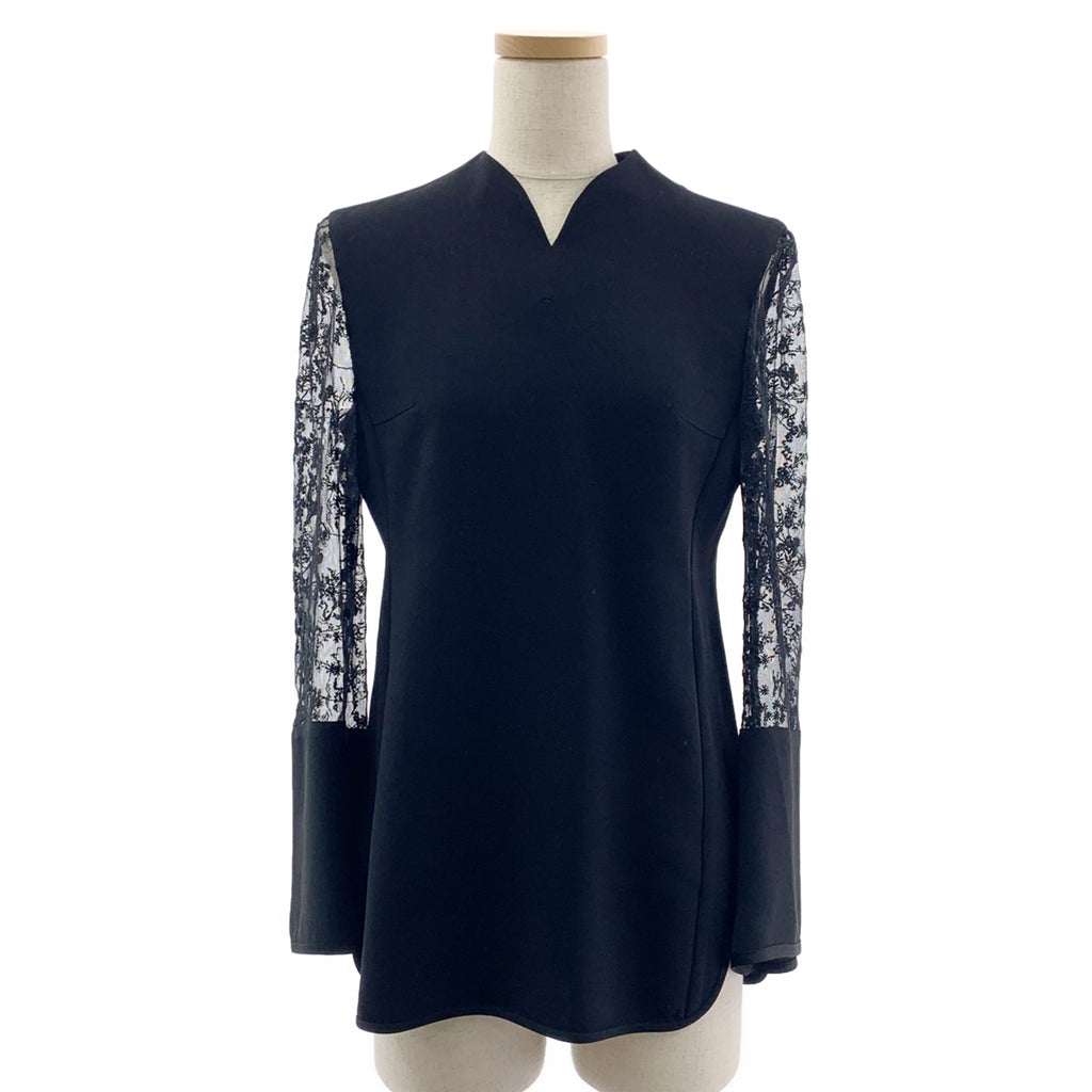 Mame Kurogouchi / 마메쿠로고우치 | 2024AW | Acetate Polyester Floral Lace-Sleeve Shirt / 레이스 슬리브 셔츠 블라우스 | 1 |