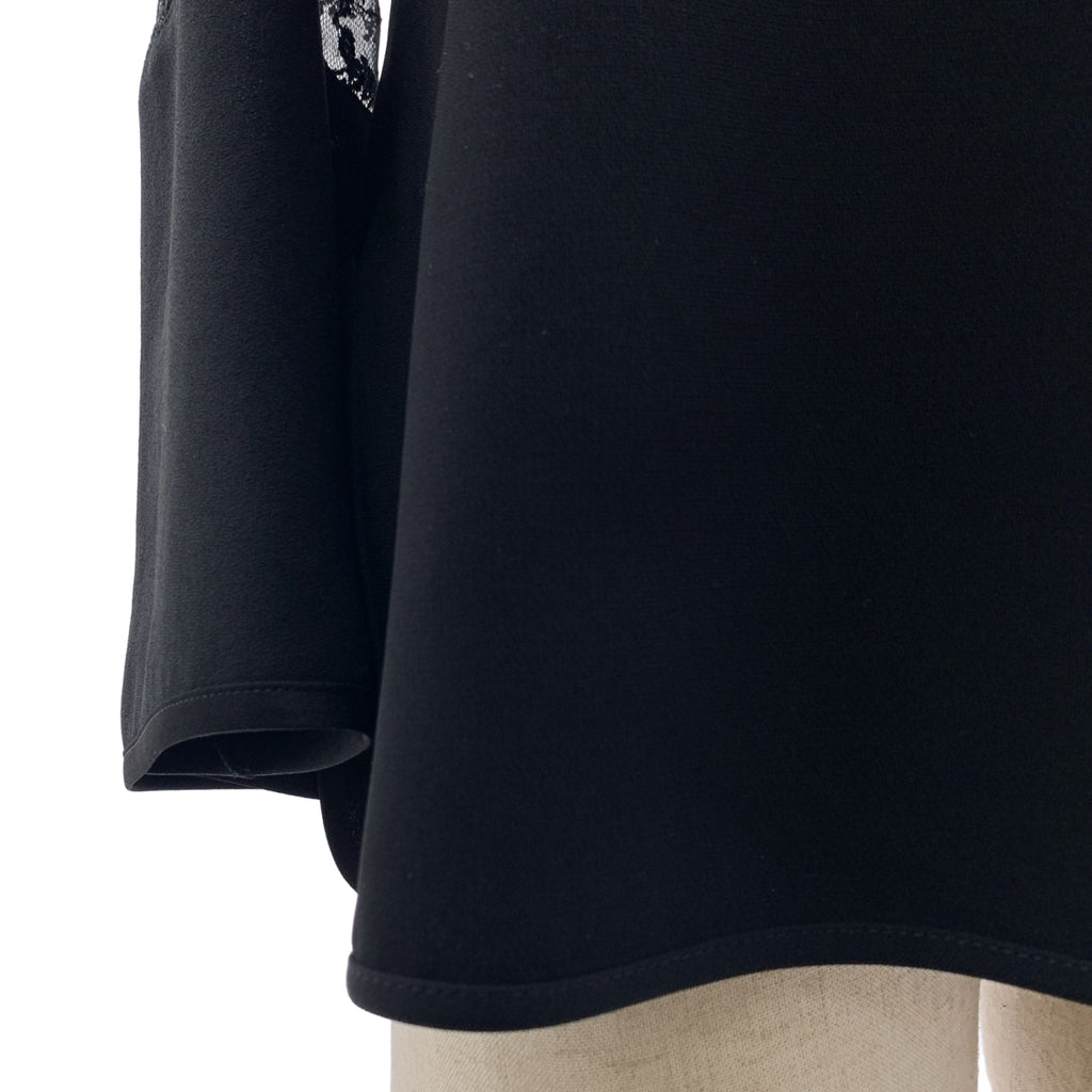 Mame Kurogouchi / 마메쿠로고우치 | 2024AW | Acetate Polyester Floral Lace-Sleeve Shirt / 레이스 슬리브 셔츠 블라우스 | 1 |