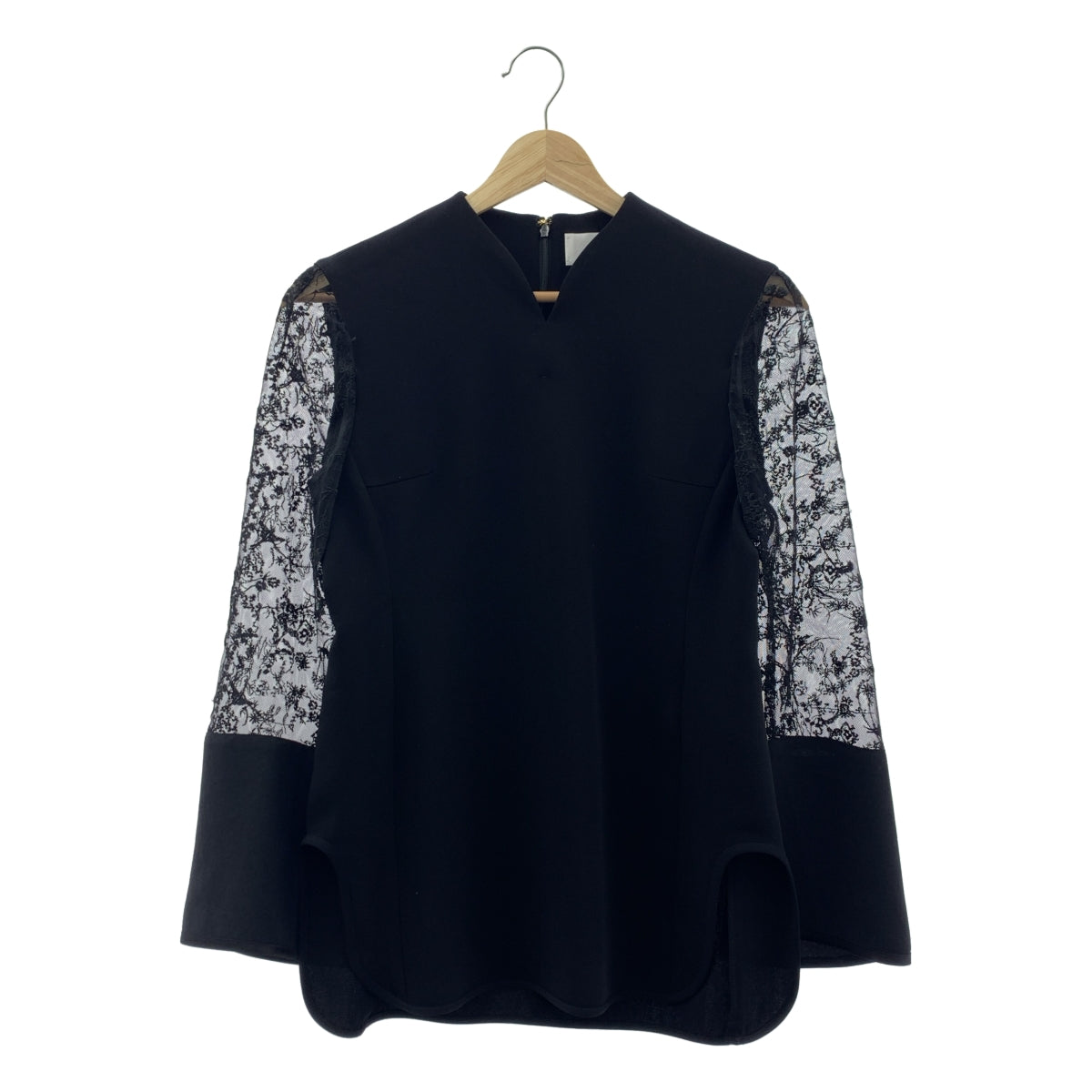 Mame Kurogouchi / 마메쿠로고우치 | 2024AW | Acetate Polyester Floral Lace-Sleeve Shirt / 레이스 슬리브 셔츠 블라우스 | 1 |