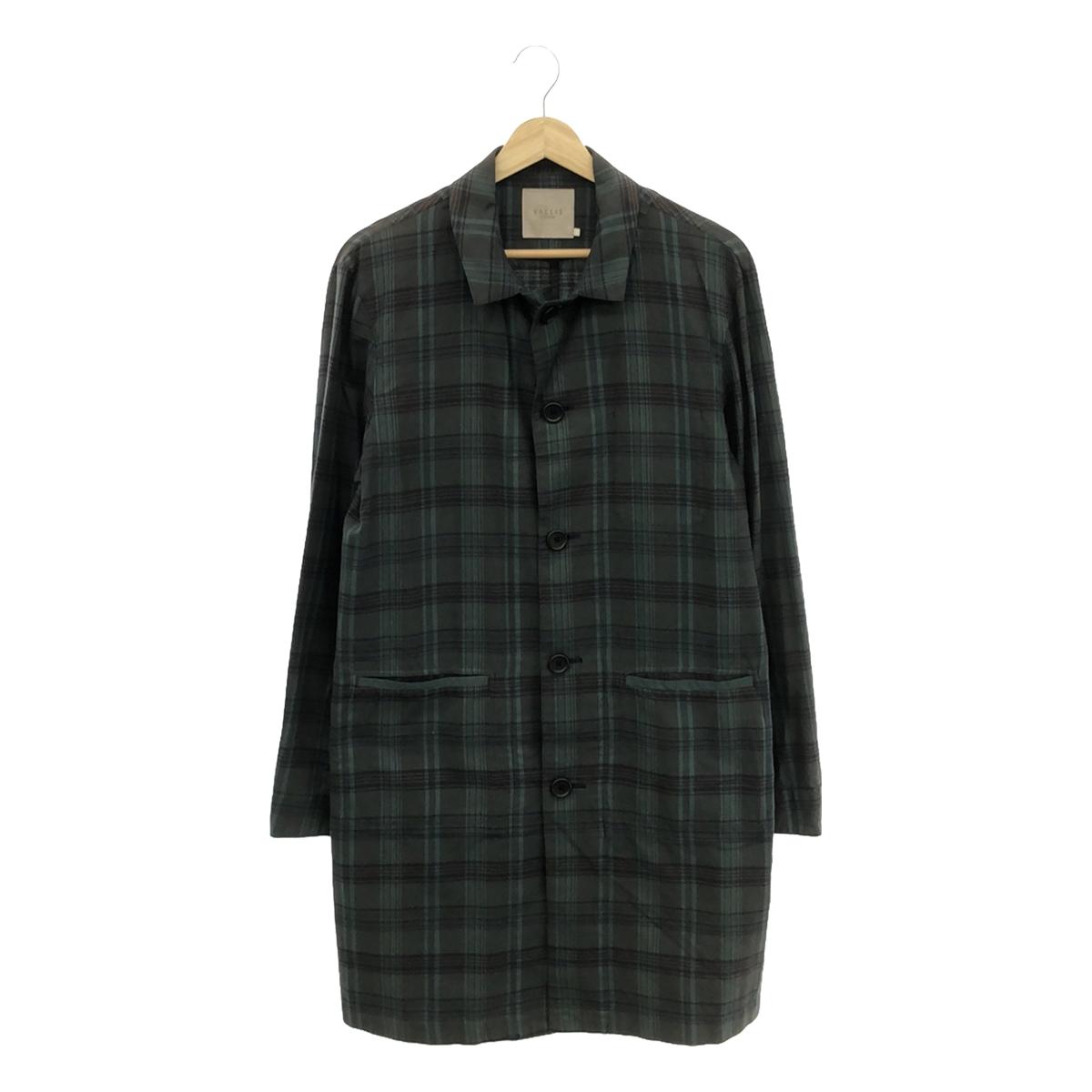 VALLIS by FACTOTUM | Cotton Check Chester Coat | 44 | Green | Men's