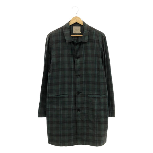 VALLIS by FACTOTUM | Cotton Check Chester Coat | 44 | Green | Men's