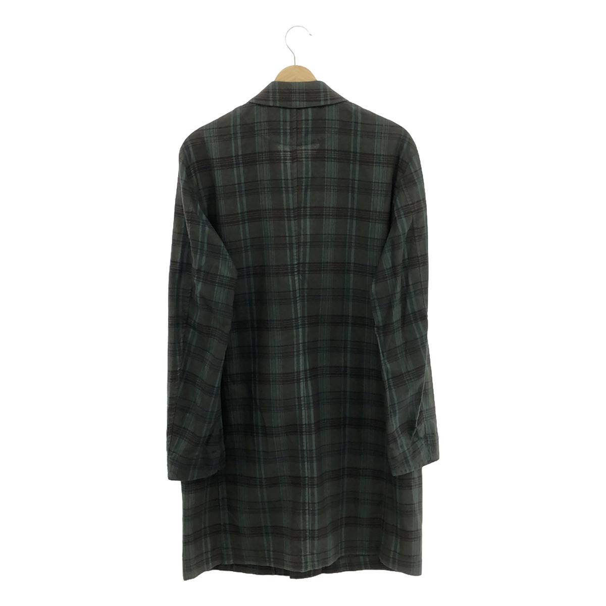 VALLIS by FACTOTUM | Cotton Check Chester Coat | 44 | Green | Men's