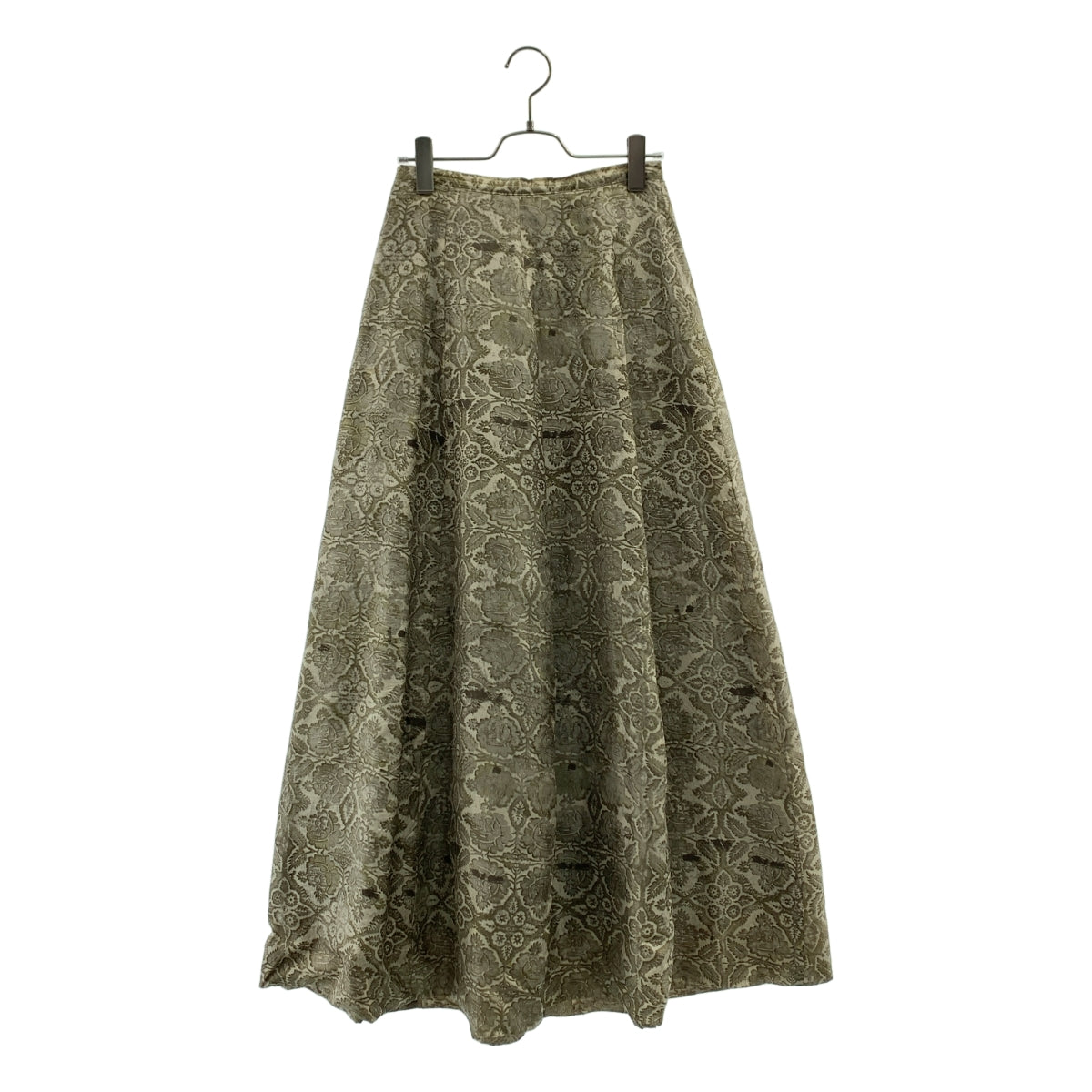 DRIES VAN NOTEN / ドリスヴァンノッテン | シルク 総柄プリント キルティング ロングスカート | 38 | レディース
