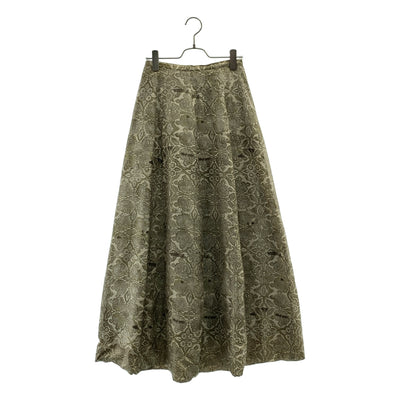 DRIES VAN NOTEN / ドリスヴァンノッテン | シルク 総柄プリント キルティング ロングスカート | 38 | レディース