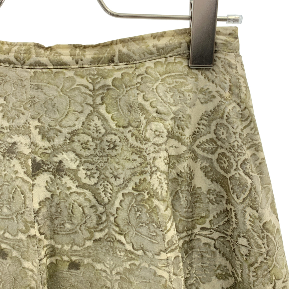 DRIES VAN NOTEN / ドリスヴァンノッテン | シルク 総柄プリント キルティング ロングスカート | 38 | レディース