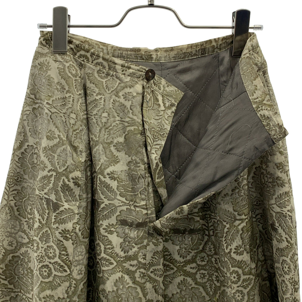 DRIES VAN NOTEN / ドリスヴァンノッテン | シルク 総柄プリント キルティング ロングスカート | 38 | レディース