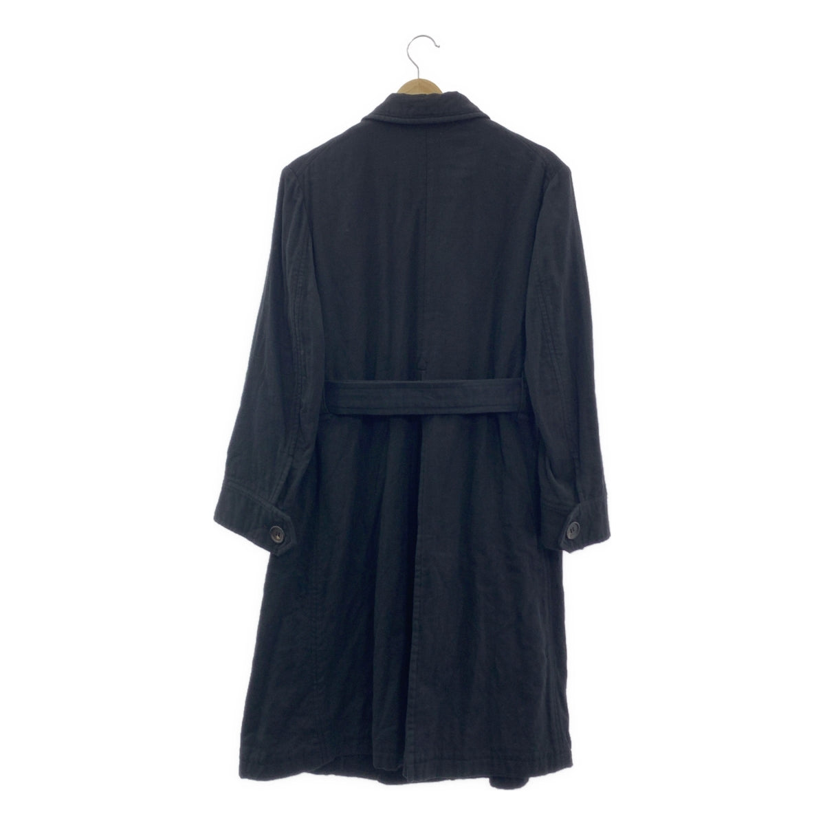 Y's / Y's Yohji Yamamoto | 棉質羊毛立領束帶大衣 | 尺寸 1 | 黑色 | 女款