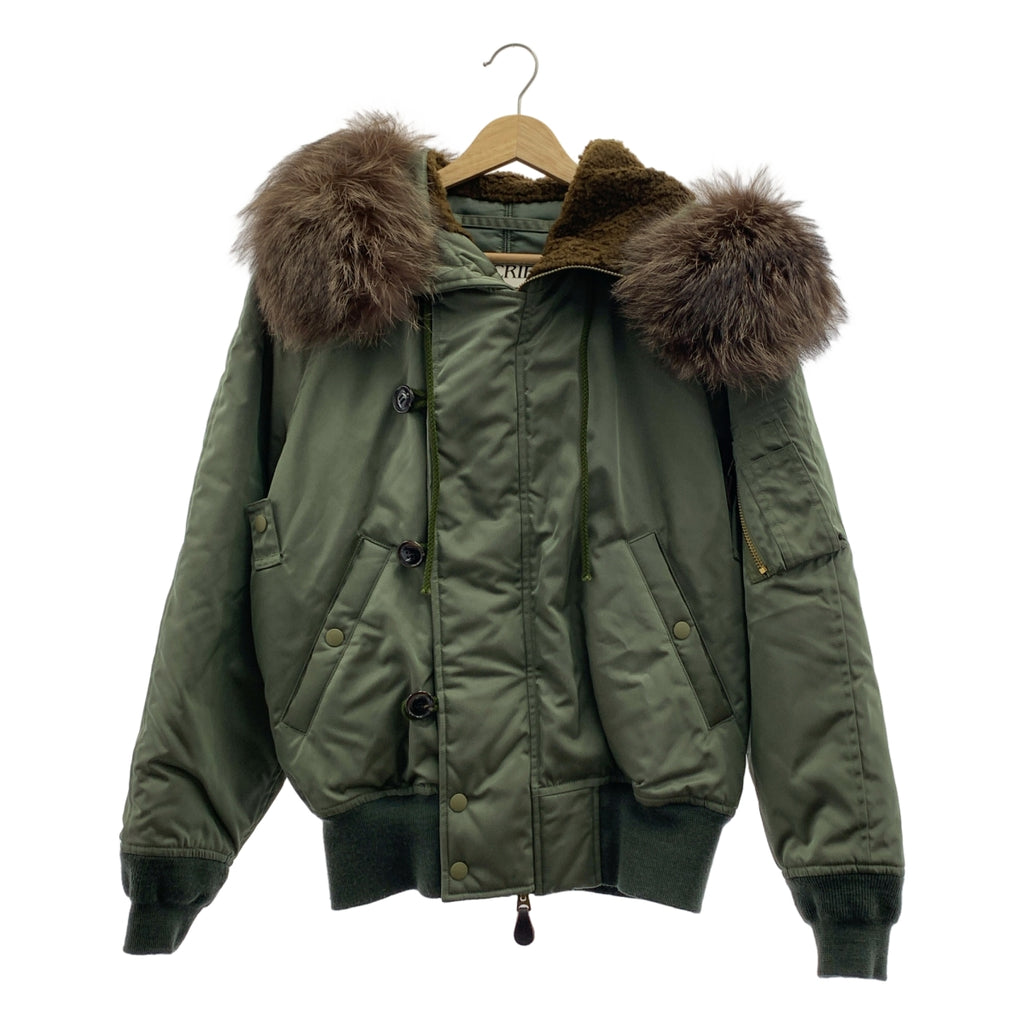 INSCRIRE / 안스쿠리아 | 군사 비행 오버 블루존 재킷 후디 / 착탈가능한 모피 | 36 | 여성