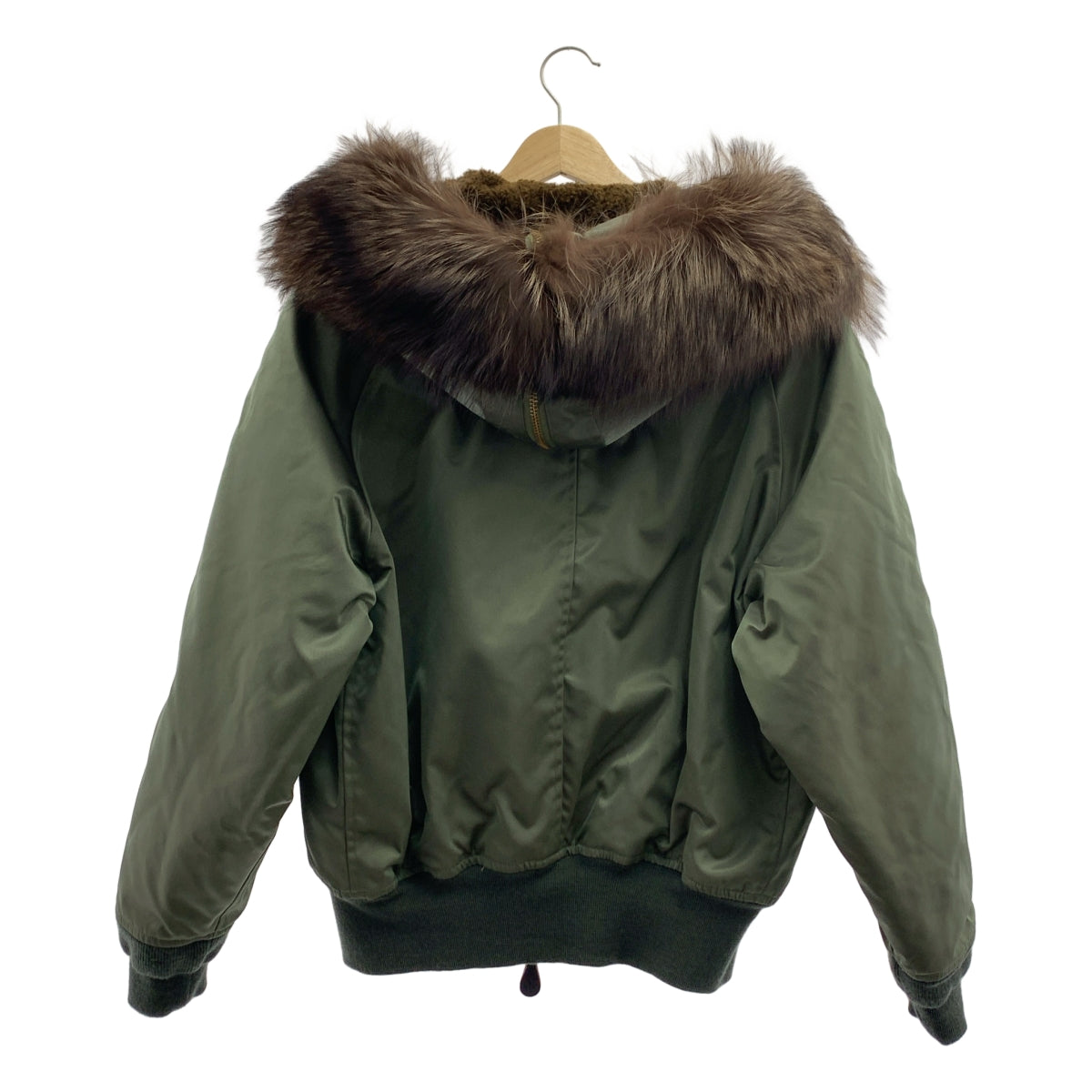 INSCRIRE / 안스쿠리아 | 군사 비행 오버 블루존 재킷 후디 / 착탈가능한 모피 | 36 | 여성