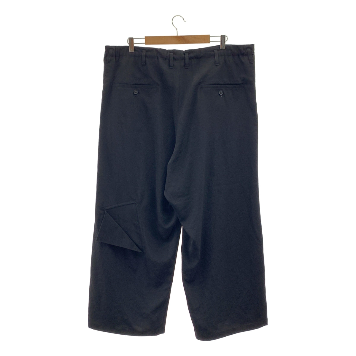 [狀況極佳] YOHJI YAMAMOTO POUR HOMME | 2025SS | TA TUXEDO 鏤空細部長褲 / 抽繩寬褲 | 尺寸 3 | 黑色 | 男款