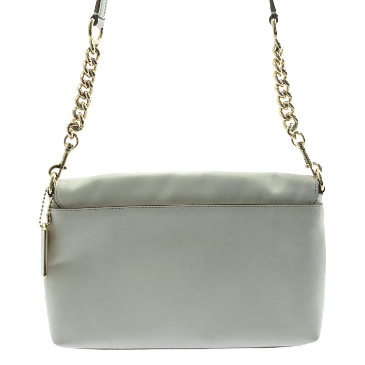 COACH | Leather Stone Chain Shoulder Bag | Ivory | Women's