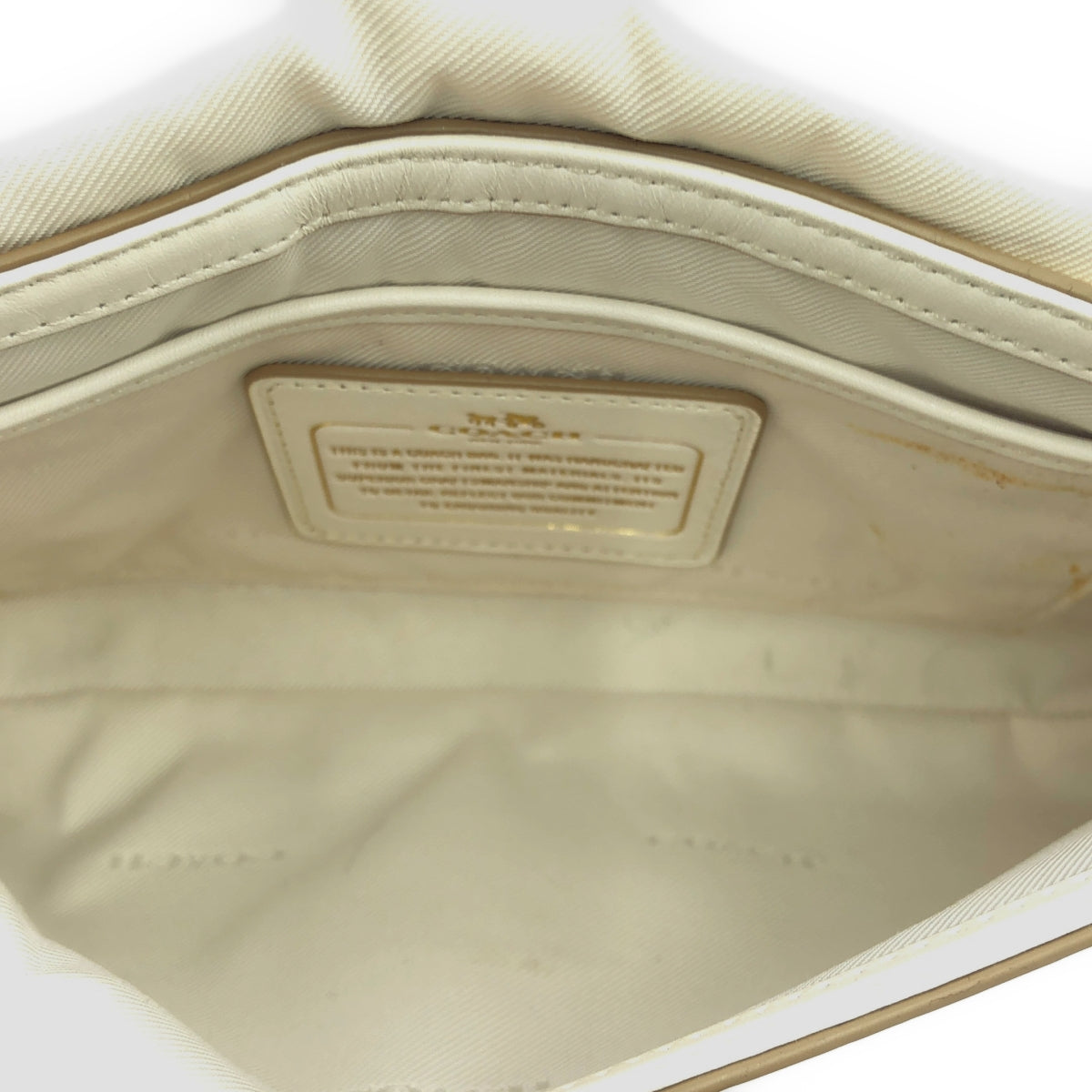 COACH | Leather Stone Chain Shoulder Bag | Ivory | Women's