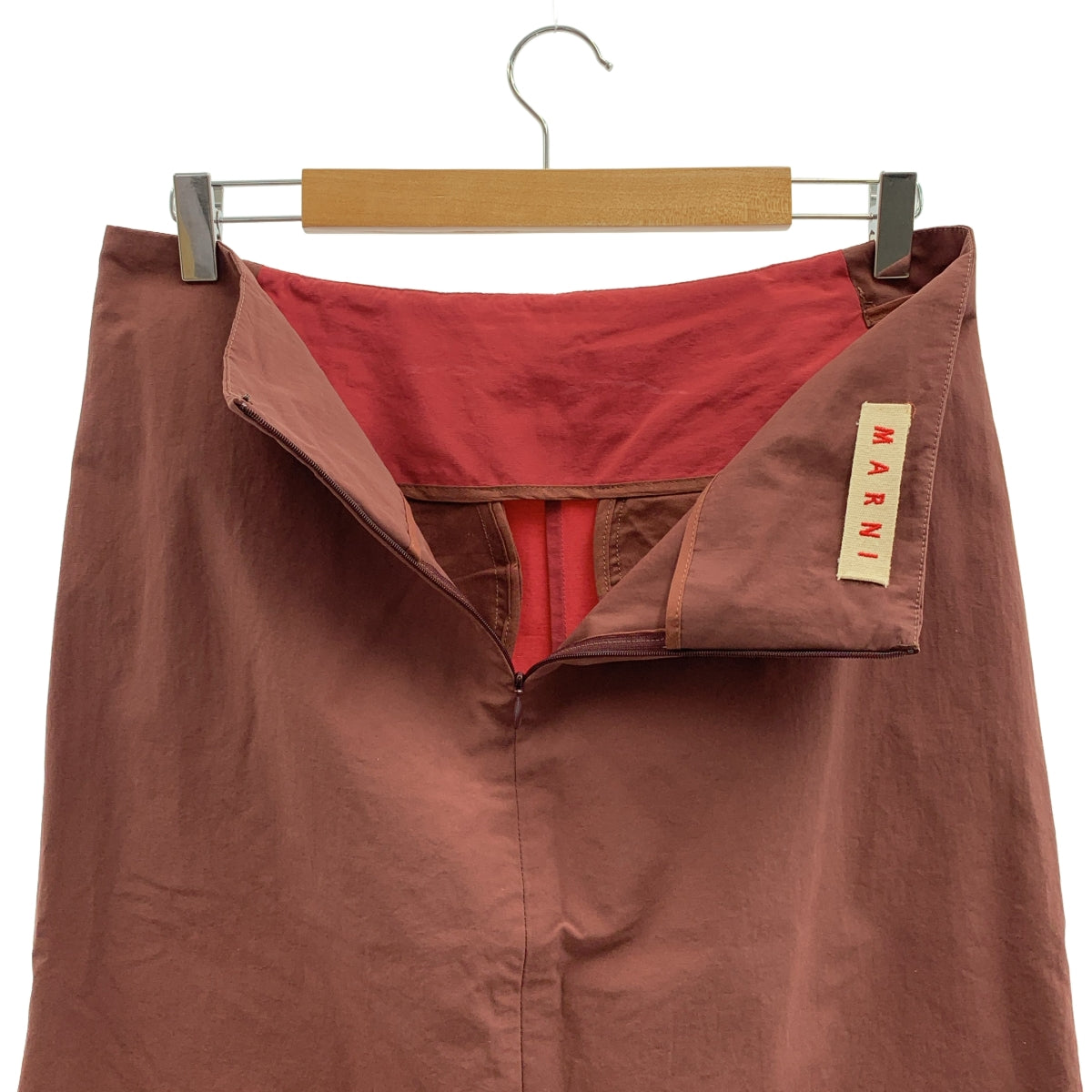 MARNI / 마르니 | 나일론 바이 컬러 백 Zip 스커트 | 42 | 여성