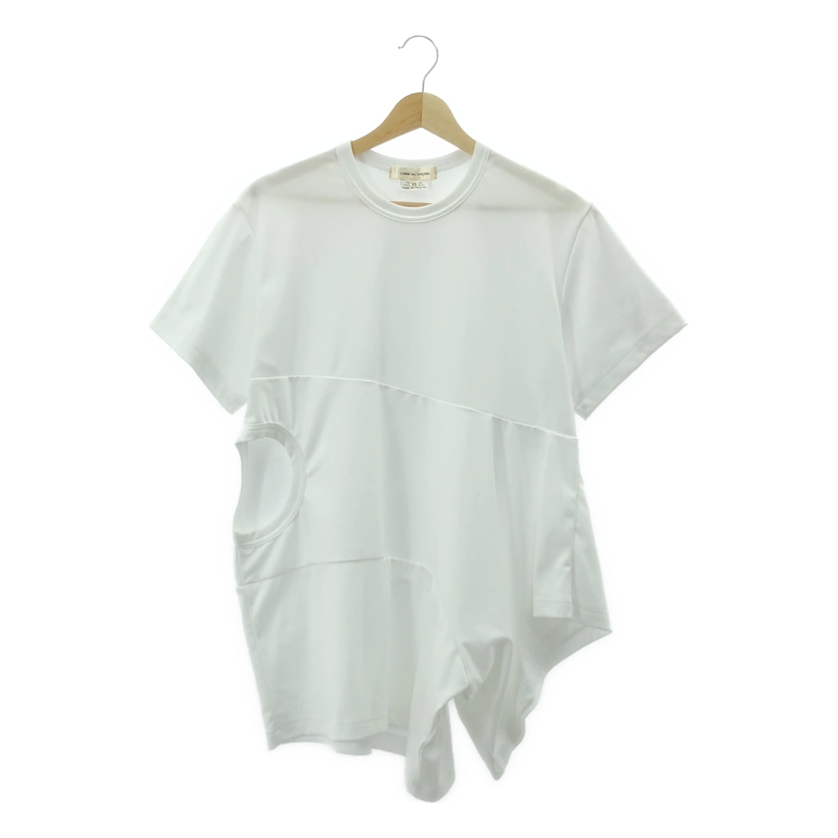 【美品】  COMME des GARCONS / コムデギャルソン | 2023SS | 再構築 ポリエステル Tシャツ | XS | ホワイト | レディース