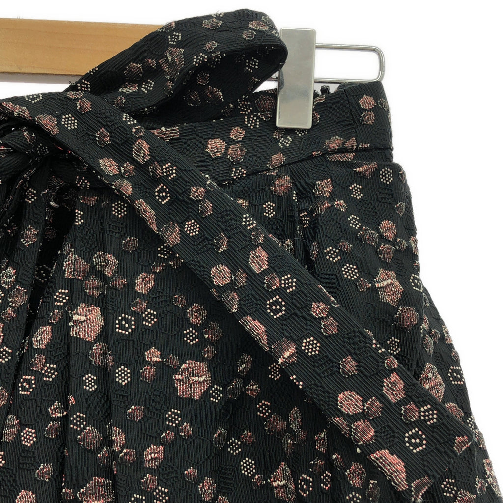 DRIES VAN NOTEN / 드리스 반 노텐 | 자가드 롱 스커트 | 40 | 블랙 / 레드 | 여성