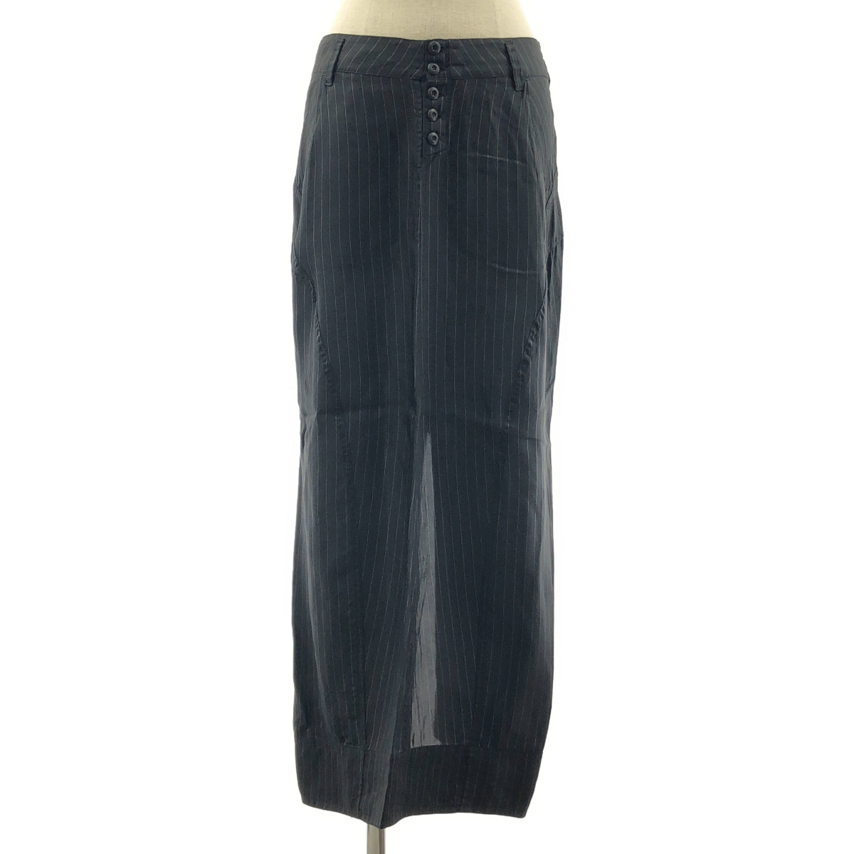 mukcyen / 무샨 | 2025SS | ST LINING SKIRT 스트라이프 슬릿 스커트 | 00 |