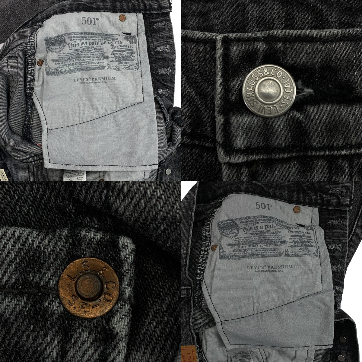 【美品】  Levi's / リーバイス | × BIOTOP Premium 501CROP / ブラックデニム パンツ ジーンズ | 25 | チャコールグレー系 | レディース