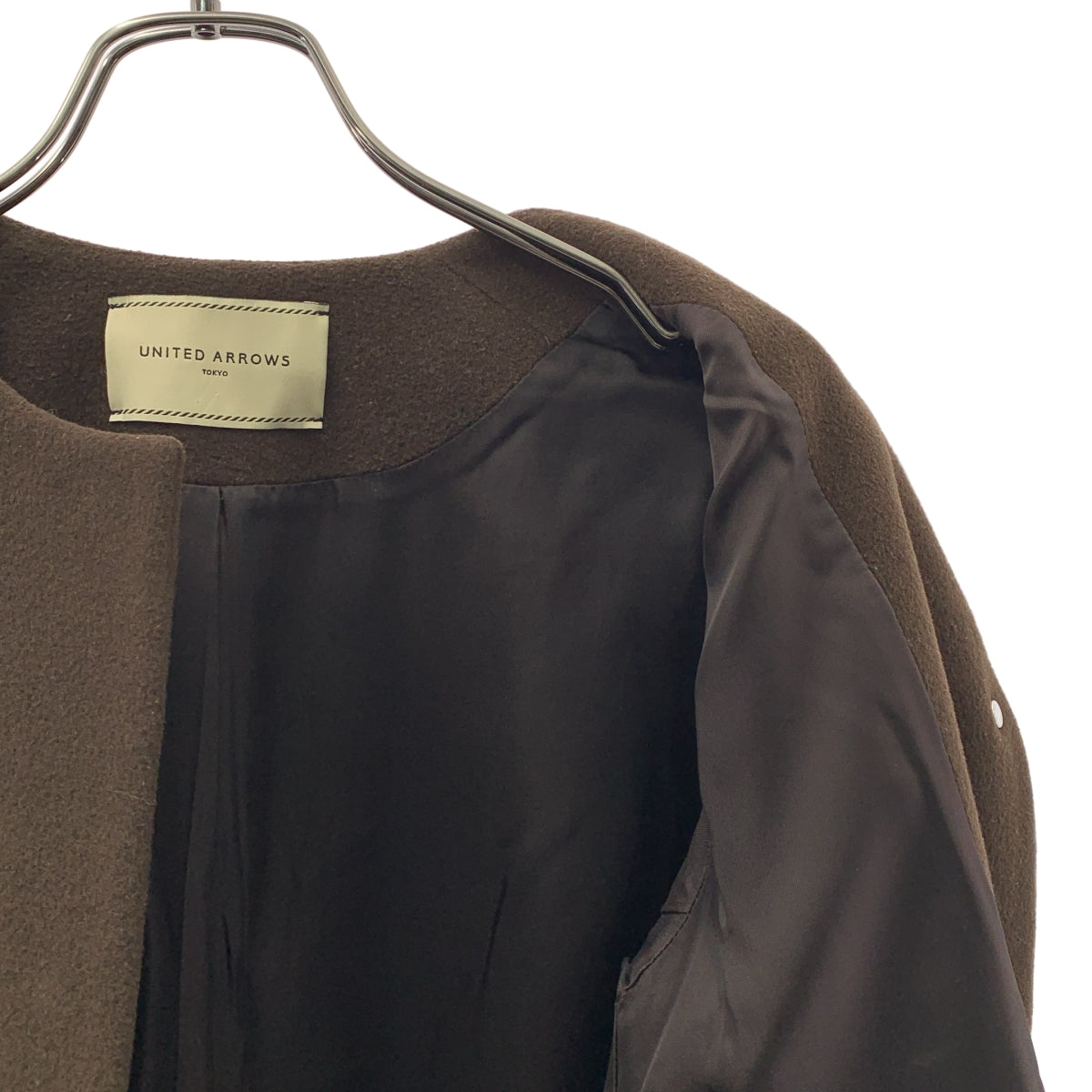 UNITED ARROWS / ユナイテッドアローズ | ノーカラーベルラインコート | 36 | レディース