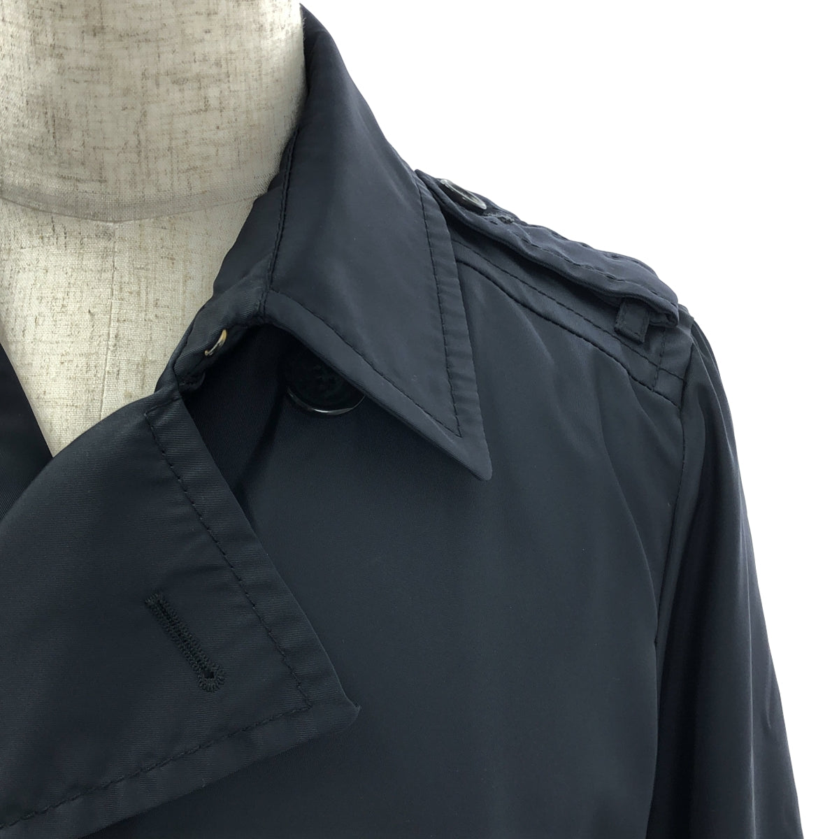 PRADA | 尼龍雙排扣風衣 | 46碼 | 海軍藍 | 男款