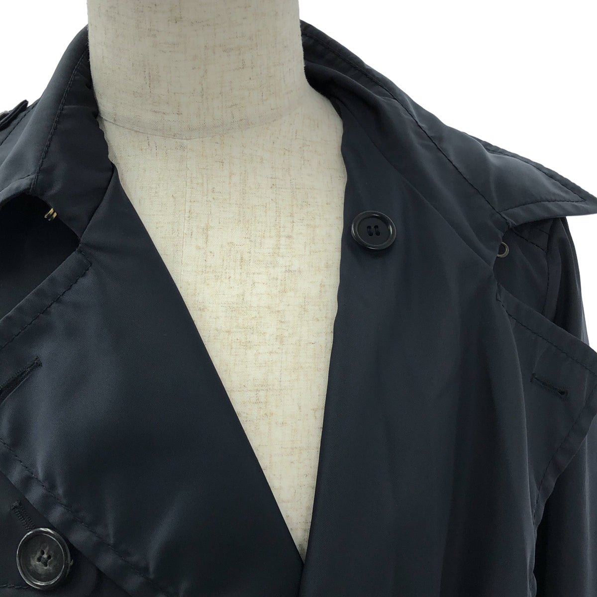 PRADA | 尼龍雙排扣風衣 | 46碼 | 海軍藍 | 男款