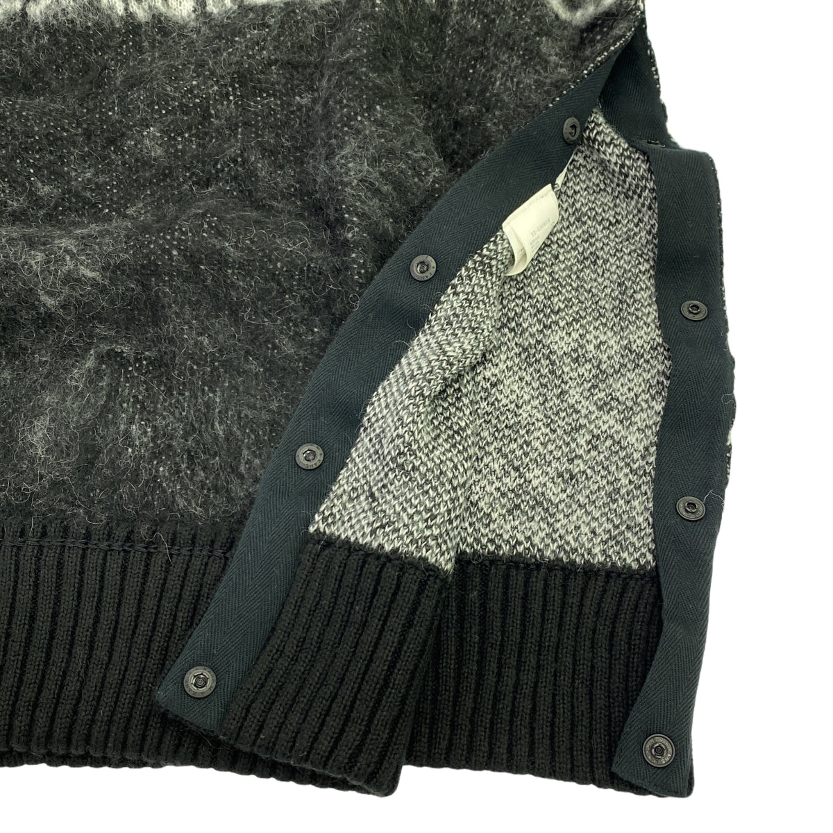 sacai / サカイ | 2022AW | Bandana Jacquard Knit Pullover / モヘヤ ジャガード スリット ニット セーター | 2 | ブラック/グレー | メンズ