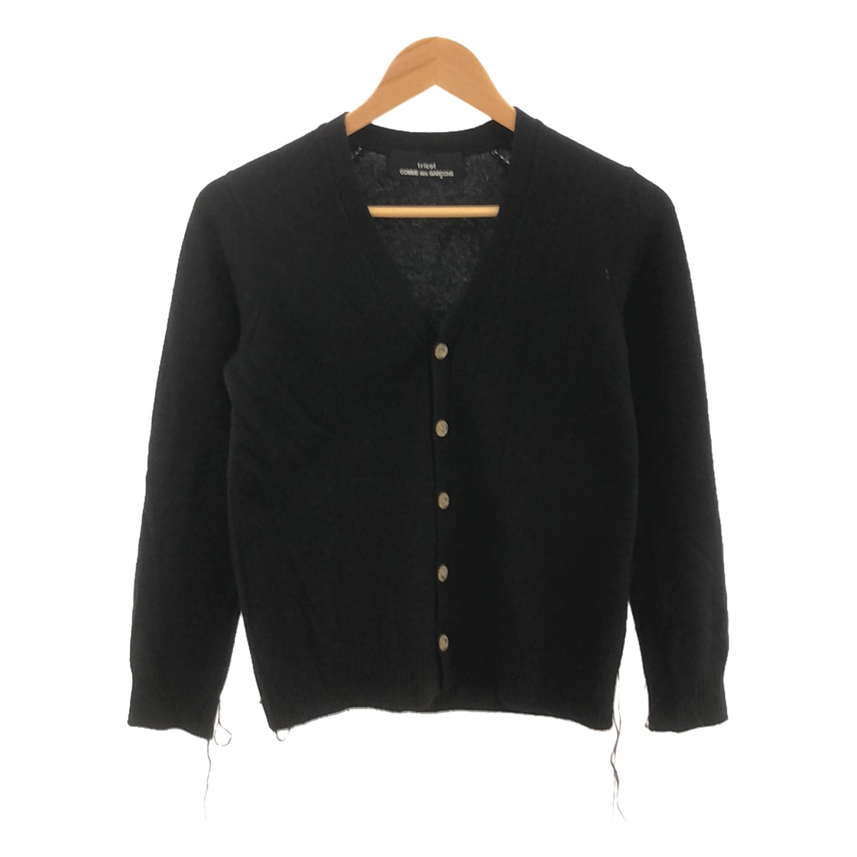 tricot COMME des GARCONS | 2011AW | Cashmere frayed V-neck cardigan | Black | Women's