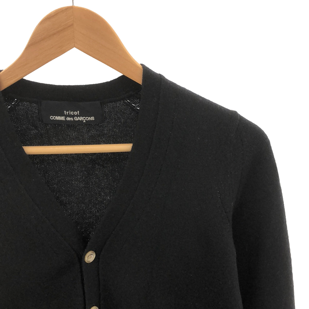 tricot COMME des GARCONS | 2011AW | Cashmere frayed V-neck cardigan | Black | Women's