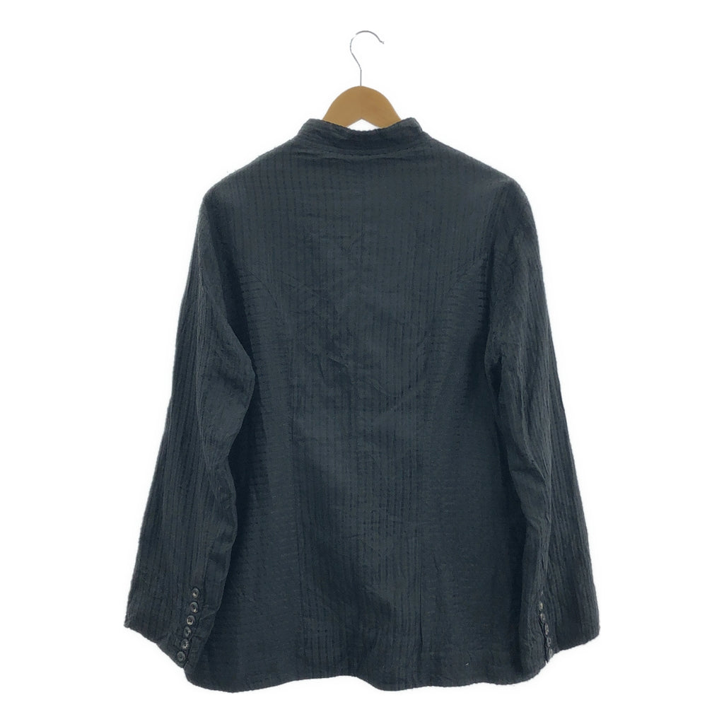 【美品】  JOHN ALEXANDER SKELTON / ジョンアレキサンダースケルトン | 2024AW | Sedge Winter Jacket シルク ドビーストライプ スタンドカラージャケット | XS | ブラック | メンズ