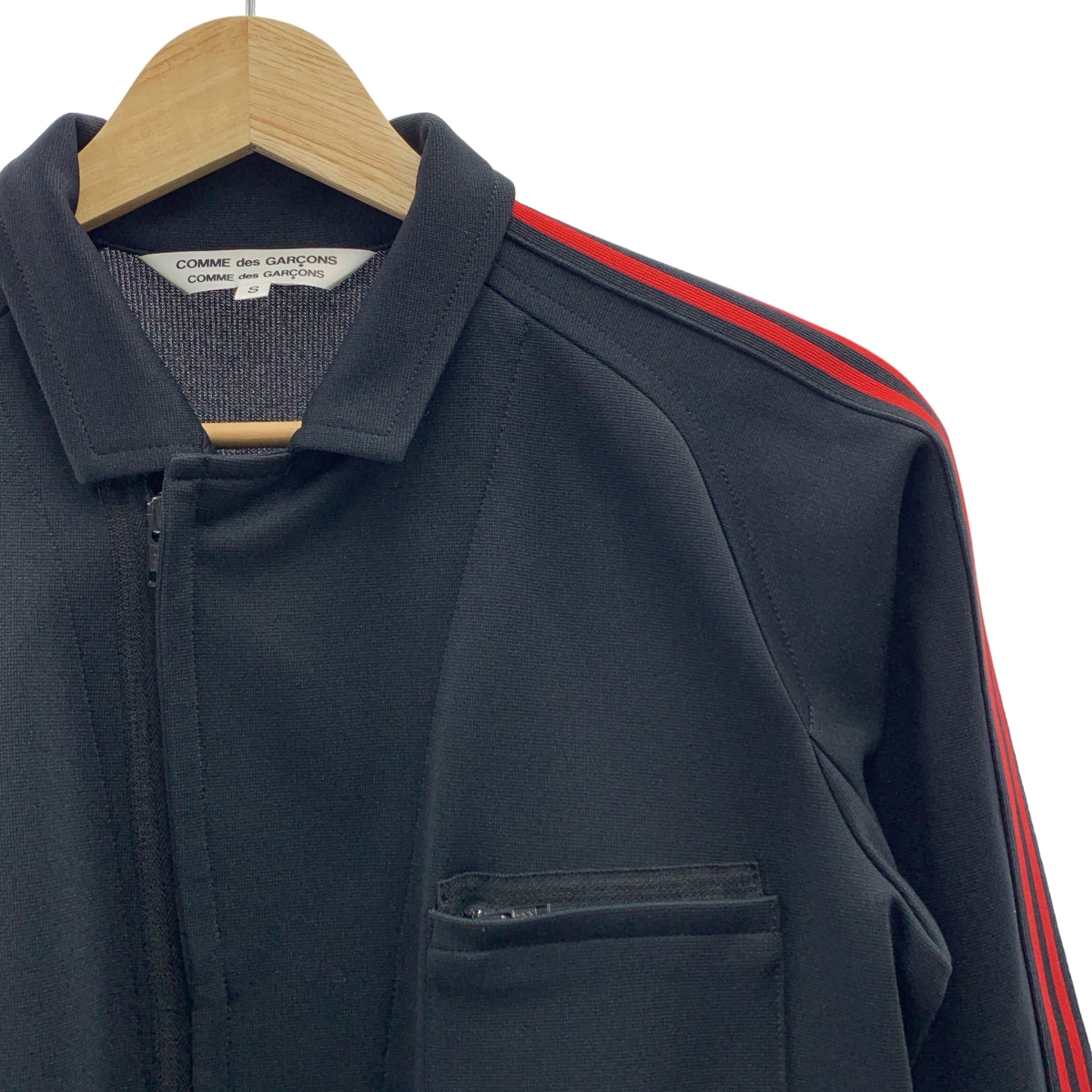 COMME des GARCONS COMME des GARCONS / コムコム | 2015AW | アームライン ジャージー ワンピース | S | ブラック / レッド | レディース