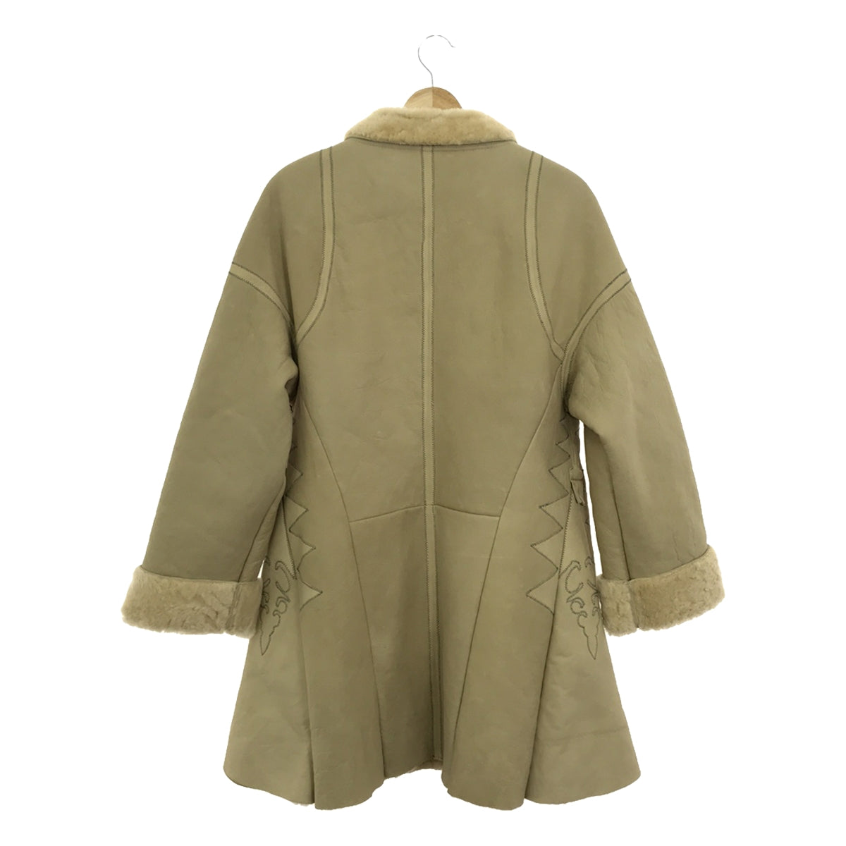 KENZO |刺繡針法羊毛大衣 |尺寸 40 |象牙 |女性的