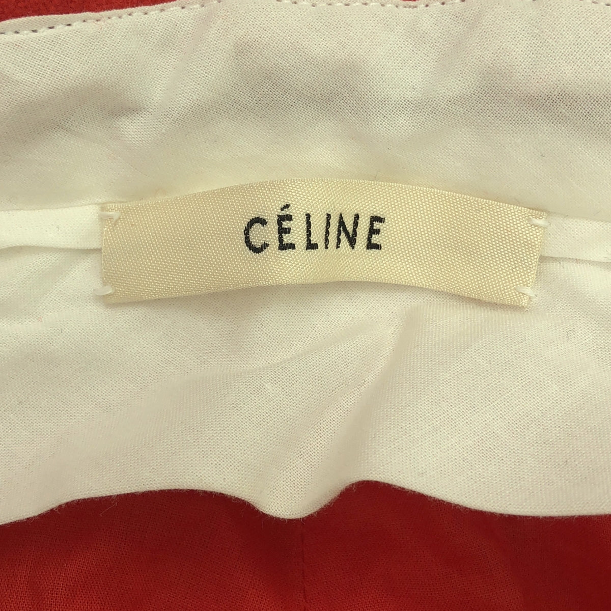 [狀況良好] CELINE | Phoebe 美麗諾羊毛寬褲 | 40碼 | 紅色 | 女款
