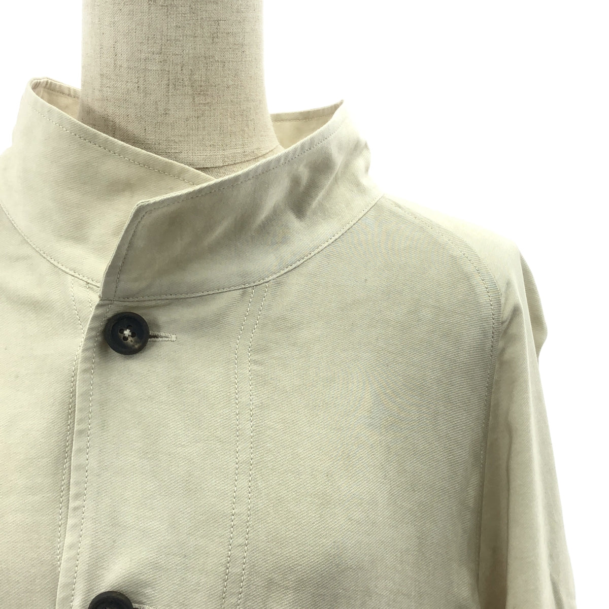 【美品】  ziggy chen / ジギーチェン | 2024AW | ZIGGY CHEN Stand Collar Pocket Shirt / オーバー シャツ ジャケット | 44 | Vintage White | メンズ