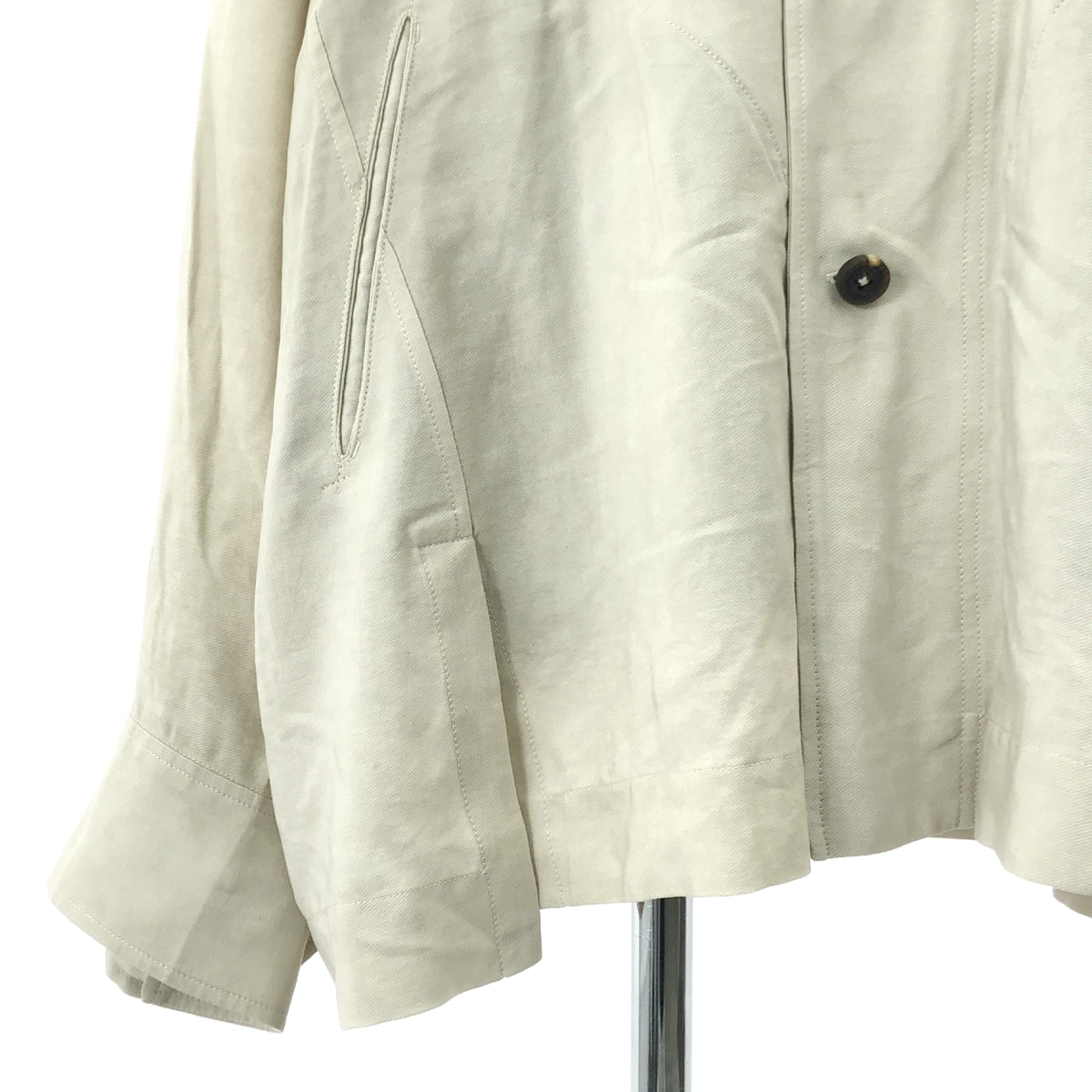 【美品】  ziggy chen / ジギーチェン | 2024AW | ZIGGY CHEN Stand Collar Pocket Shirt / オーバー シャツ ジャケット | 44 | Vintage White | メンズ
