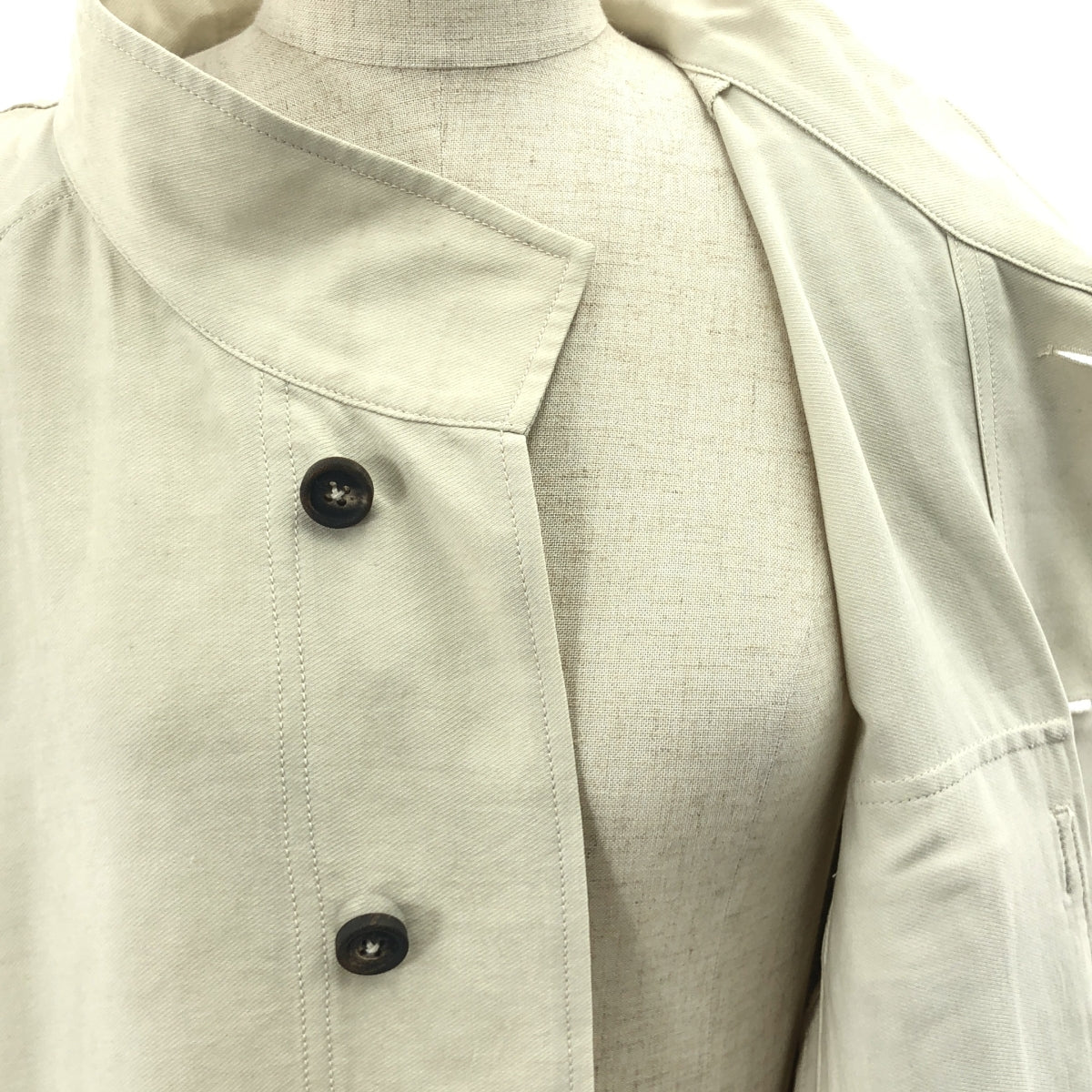 【美品】  ziggy chen / ジギーチェン | 2024AW | ZIGGY CHEN Stand Collar Pocket Shirt / オーバー シャツ ジャケット | 44 | Vintage White | メンズ