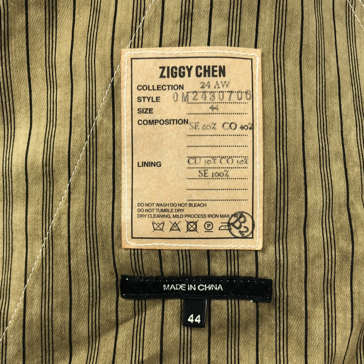 【美品】  ziggy chen / ジギーチェン | 2024AW | ZIGGY CHEN Stand Collar Pocket Shirt / オーバー シャツ ジャケット | 44 | Vintage White | メンズ