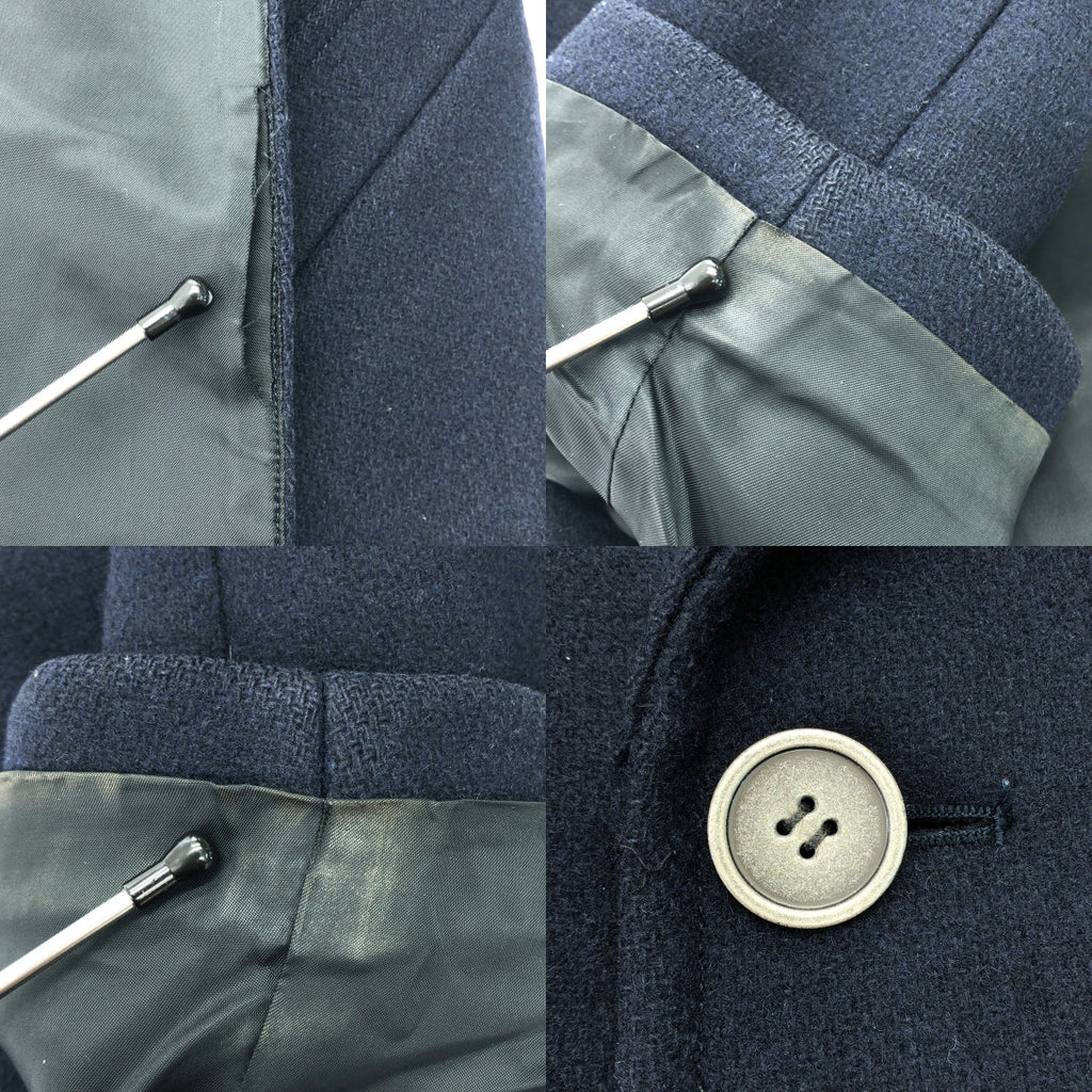 COMME des GARÇONS HOMME PLUS | 2013 秋冬 | 羊毛金屬連結雙排扣長款大衣 / 全襯裡 | M碼 | 深海軍藍 | 男款