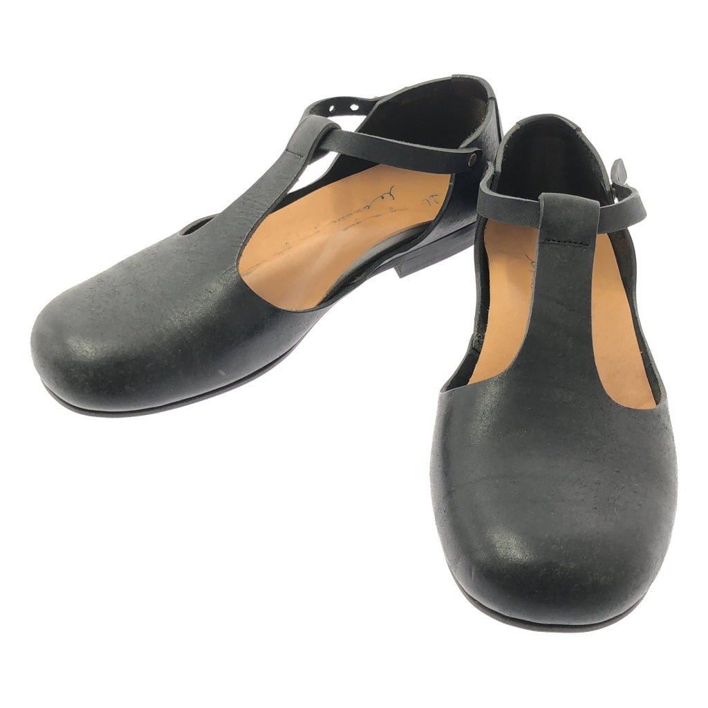 【美品】  SHOE&SEWN / シュー＆ソーン | レザー ラウンドトゥ ストラップ シューズ | 35 | ブラック | レディース