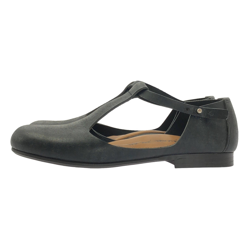 【美品】  SHOE&SEWN / シュー＆ソーン | レザー ラウンドトゥ ストラップ シューズ | 35 | ブラック | レディース