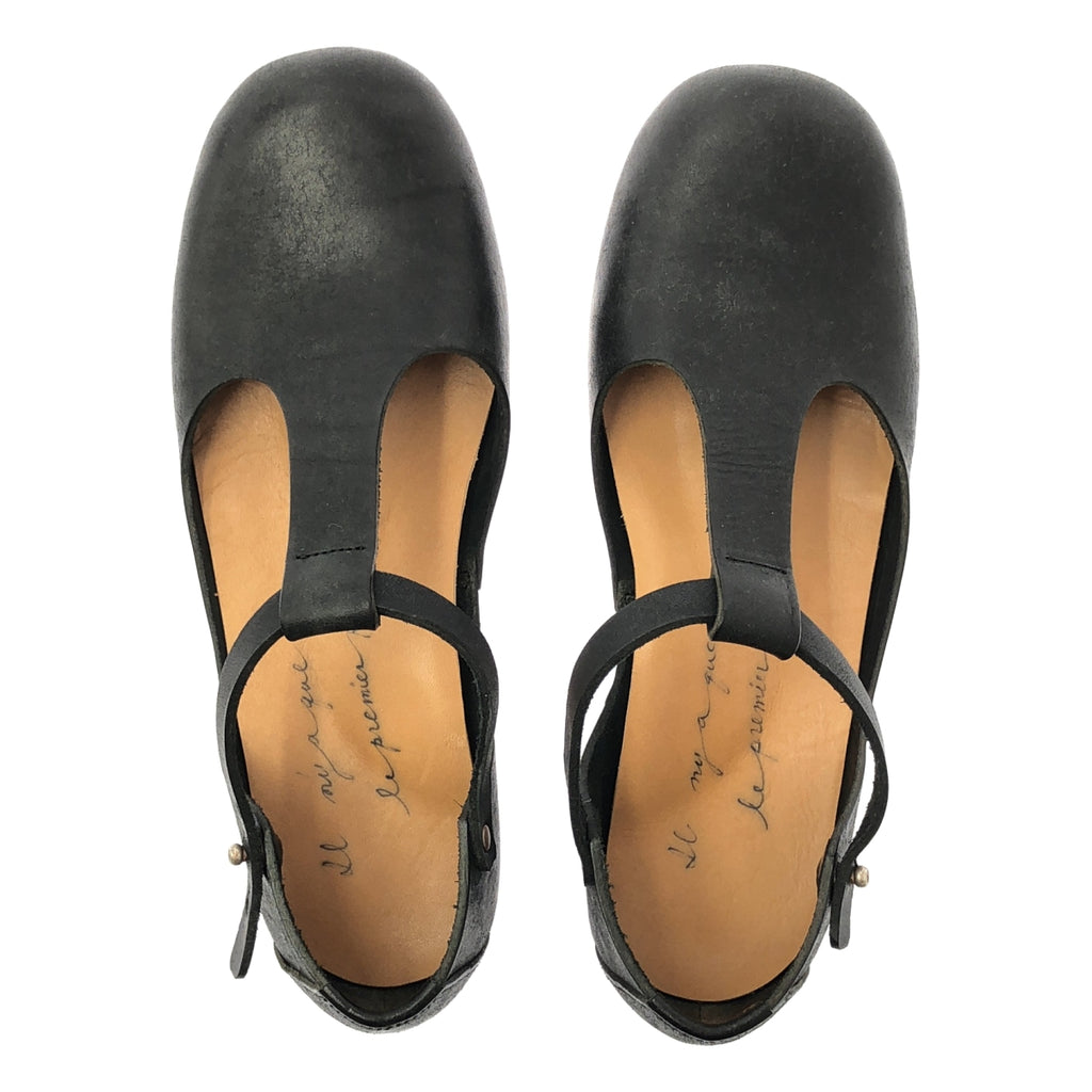 【美品】  SHOE&SEWN / シュー＆ソーン | レザー ラウンドトゥ ストラップ シューズ | 35 | ブラック | レディース