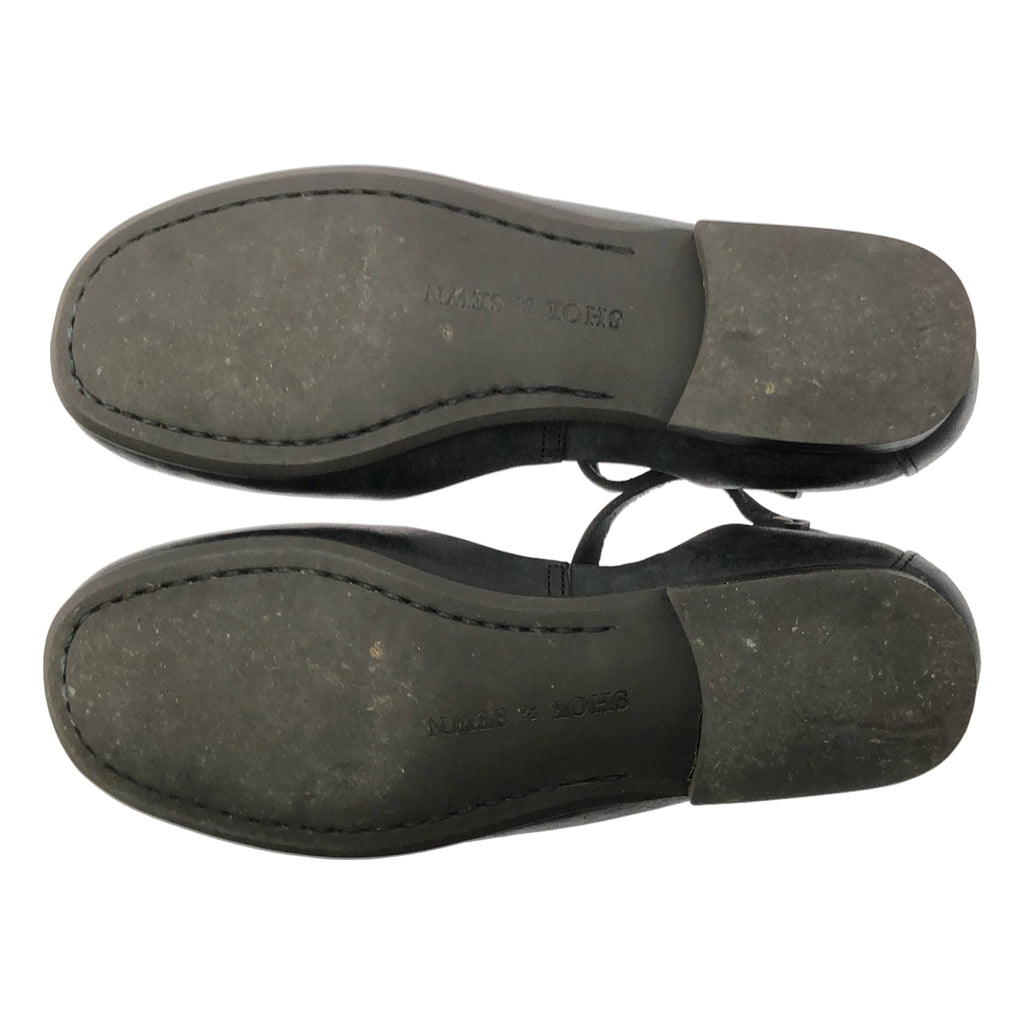 【美品】  SHOE&SEWN / シュー＆ソーン | レザー ラウンドトゥ ストラップ シューズ | 35 | ブラック | レディース