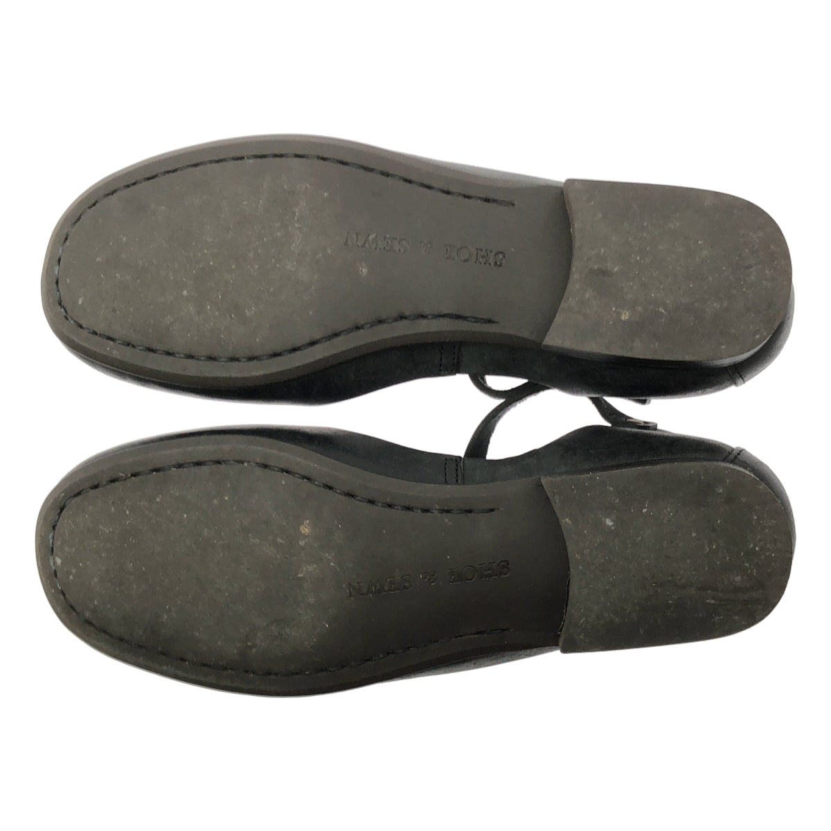 【美品】  SHOE&SEWN / シュー＆ソーン | レザー ラウンドトゥ ストラップ シューズ | 35 | ブラック | レディース