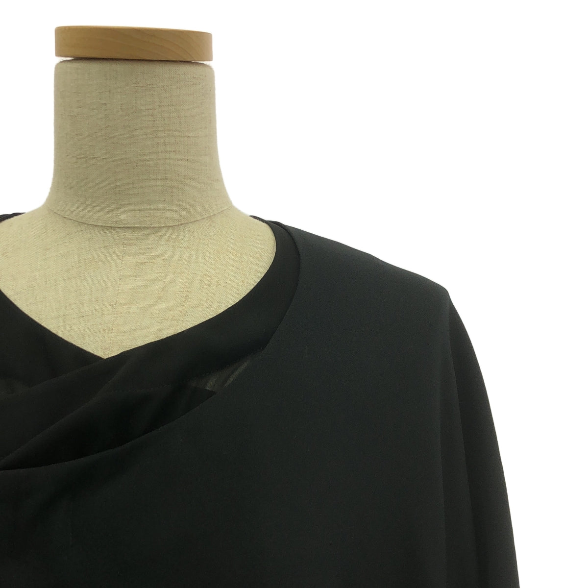 【美品】  COMME des GARCONS / コムデギャルソン | 2021SS | ポリエステル 変形 アシンメトリー レイヤード ノーカラー オーバージャケット | L | ブラック | レディース