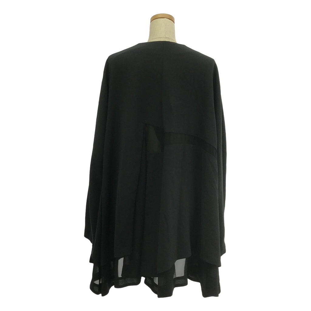 【미품】 COMME des GARCONS / 콤데 갤슨 | 2021SS | 폴리 에스테르 변형 비대칭 레이어드 노 컬러 오버 재킷 | L | 블랙 | 여성